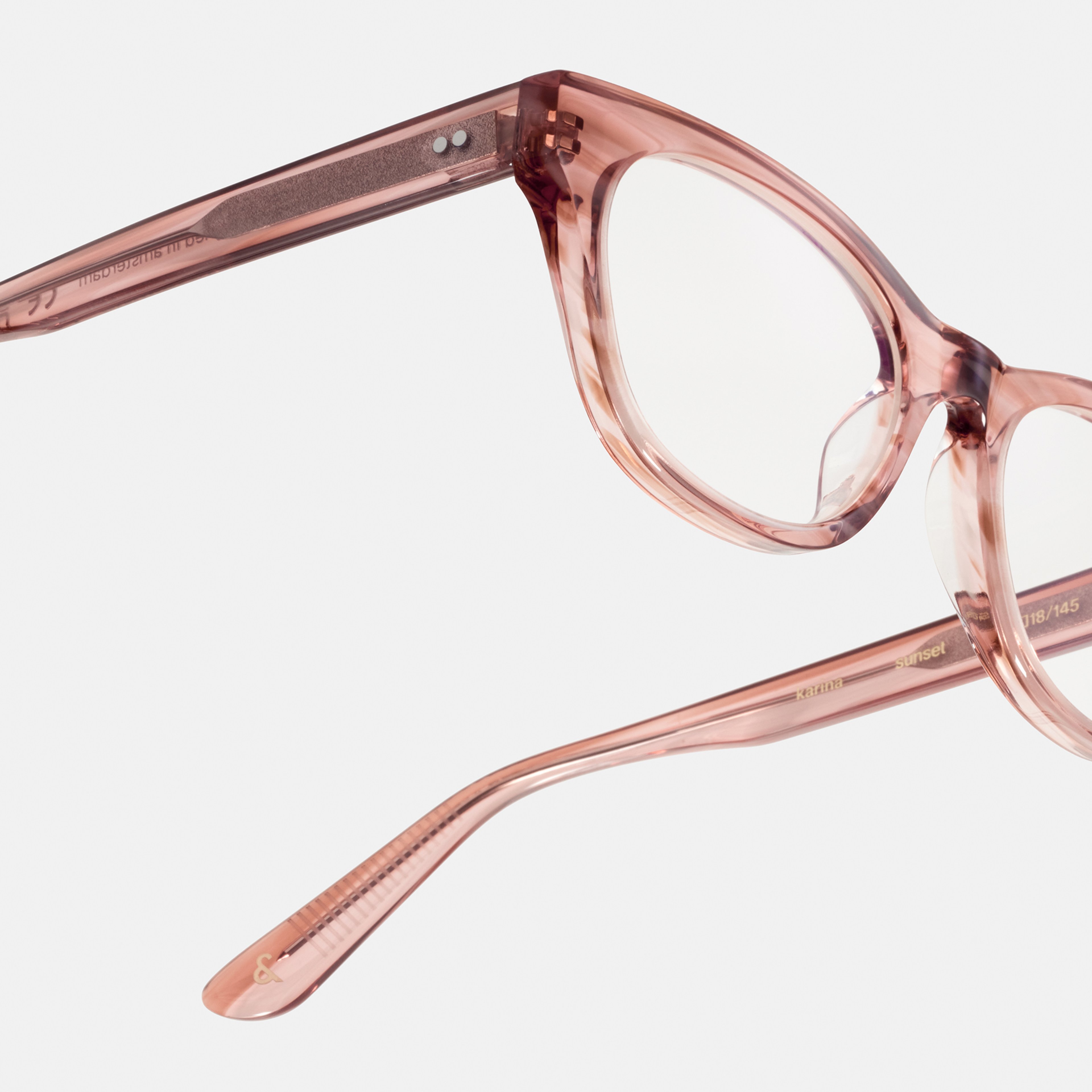 Ace & Tate Glasses | Round Acetate in Beige, Orange