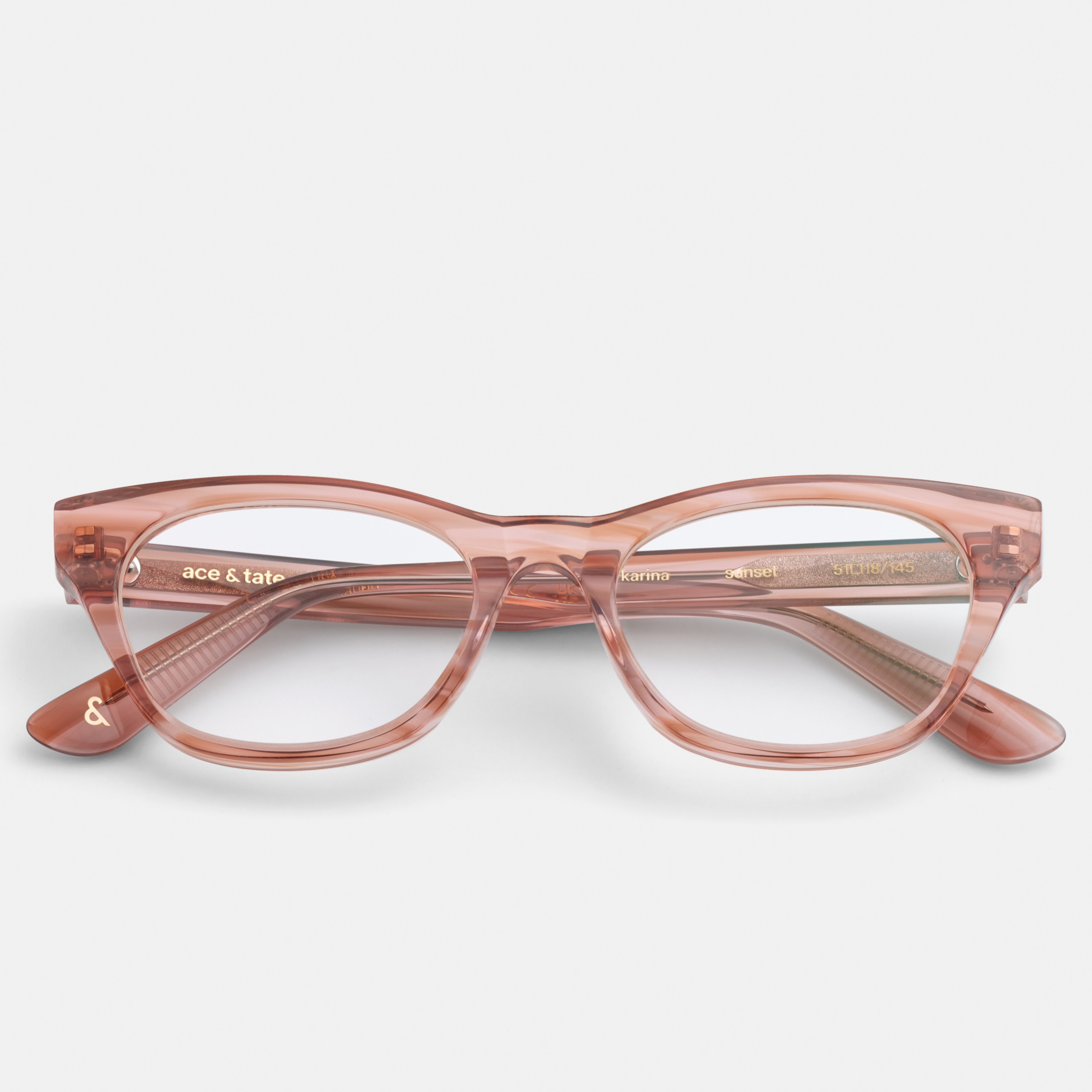 Ace & Tate Glasses | Round Acetate in Beige, Orange