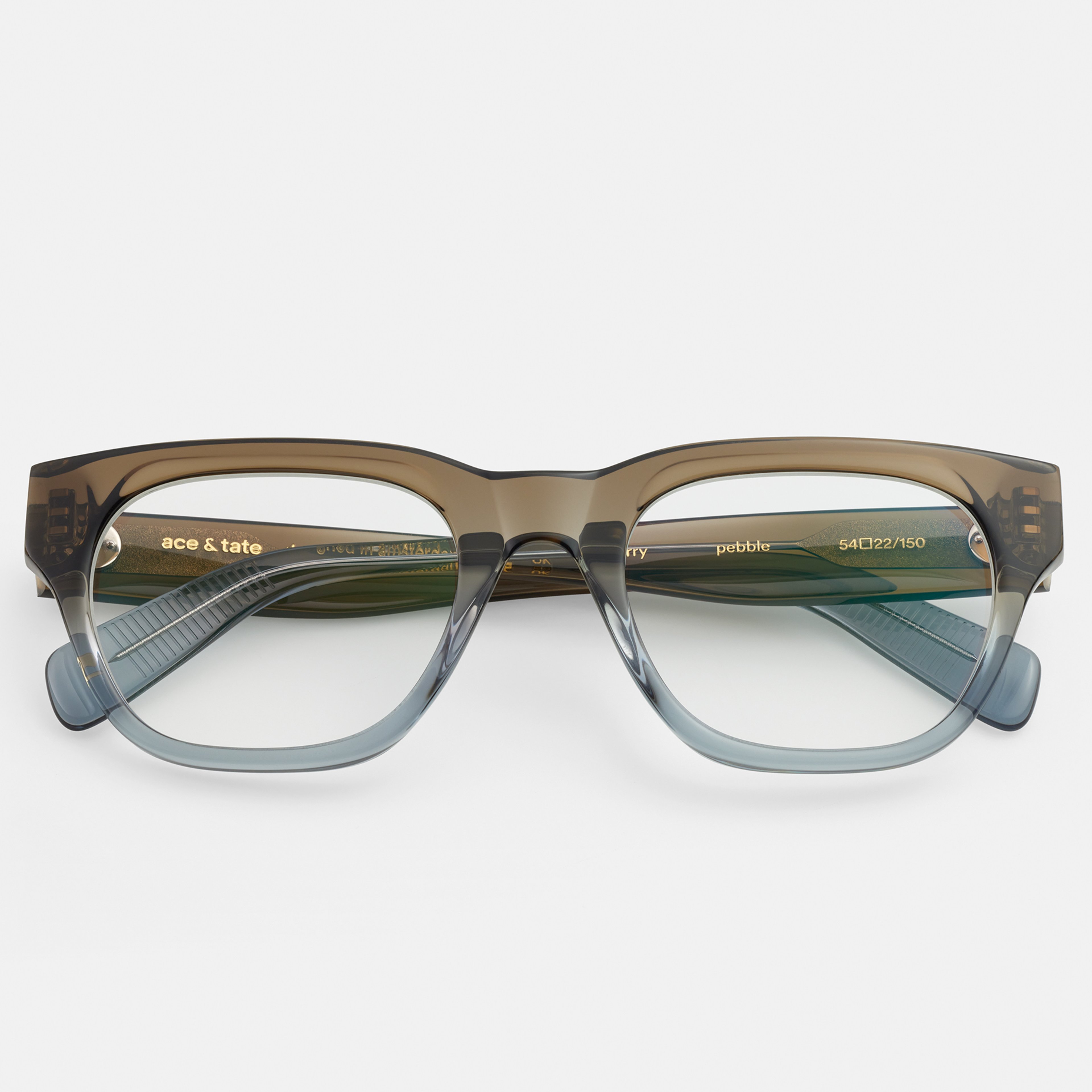 Ace & Tate Glasses | Square Acetate in Blue, Grey