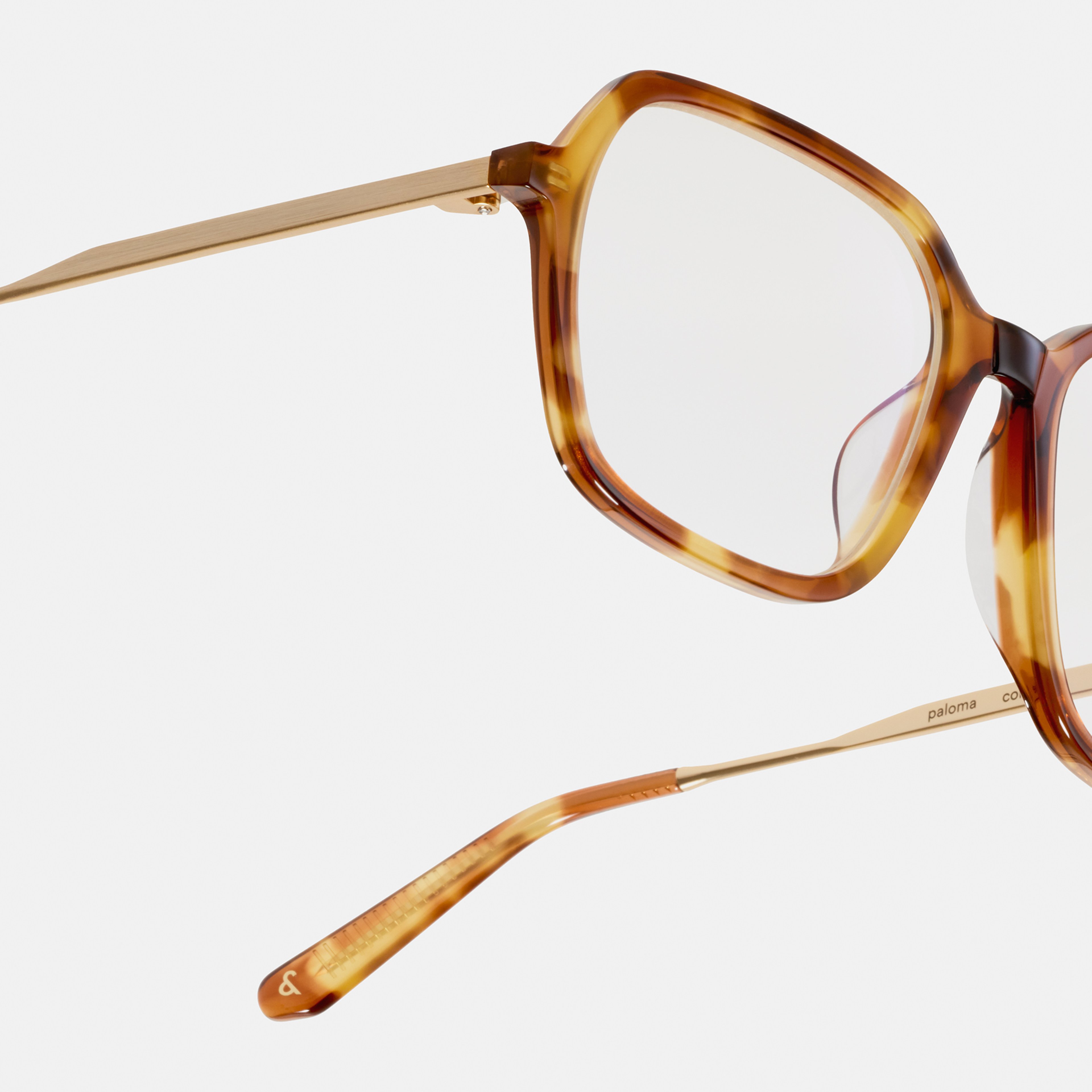 Ace & Tate Glasses | Square Combi in Beige, Brown, Yellow