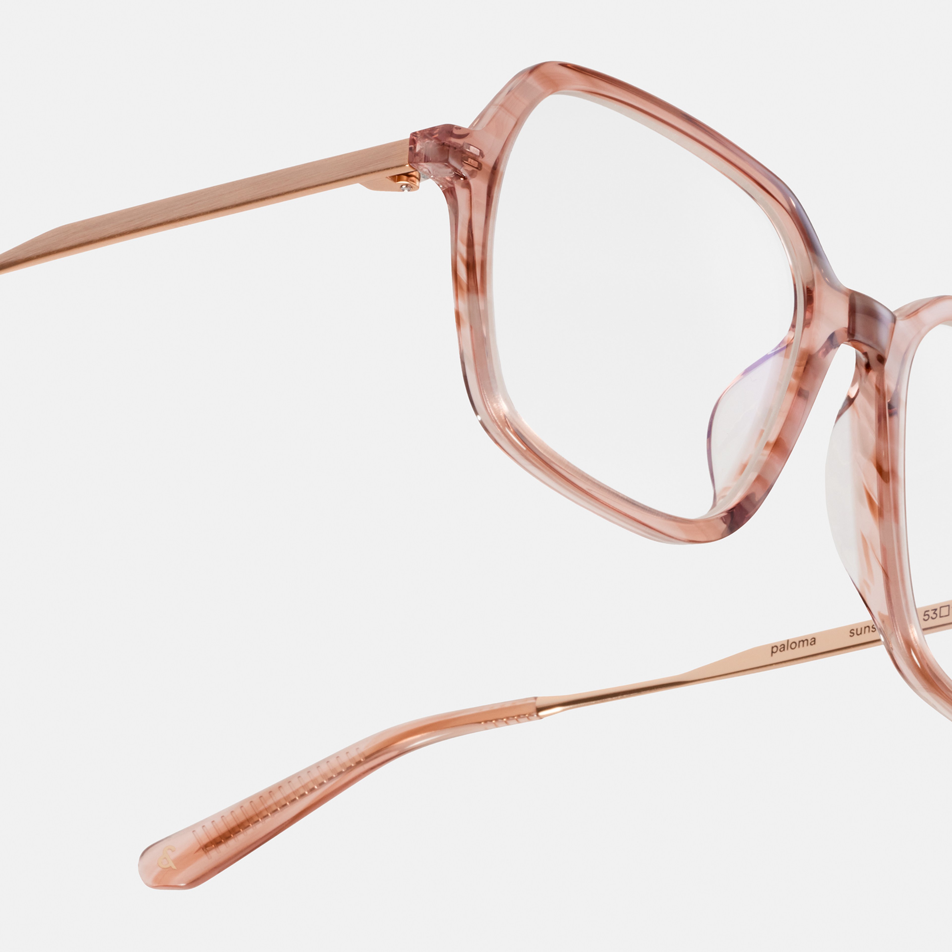 Ace & Tate Glasses | Square Combi in Beige, Orange