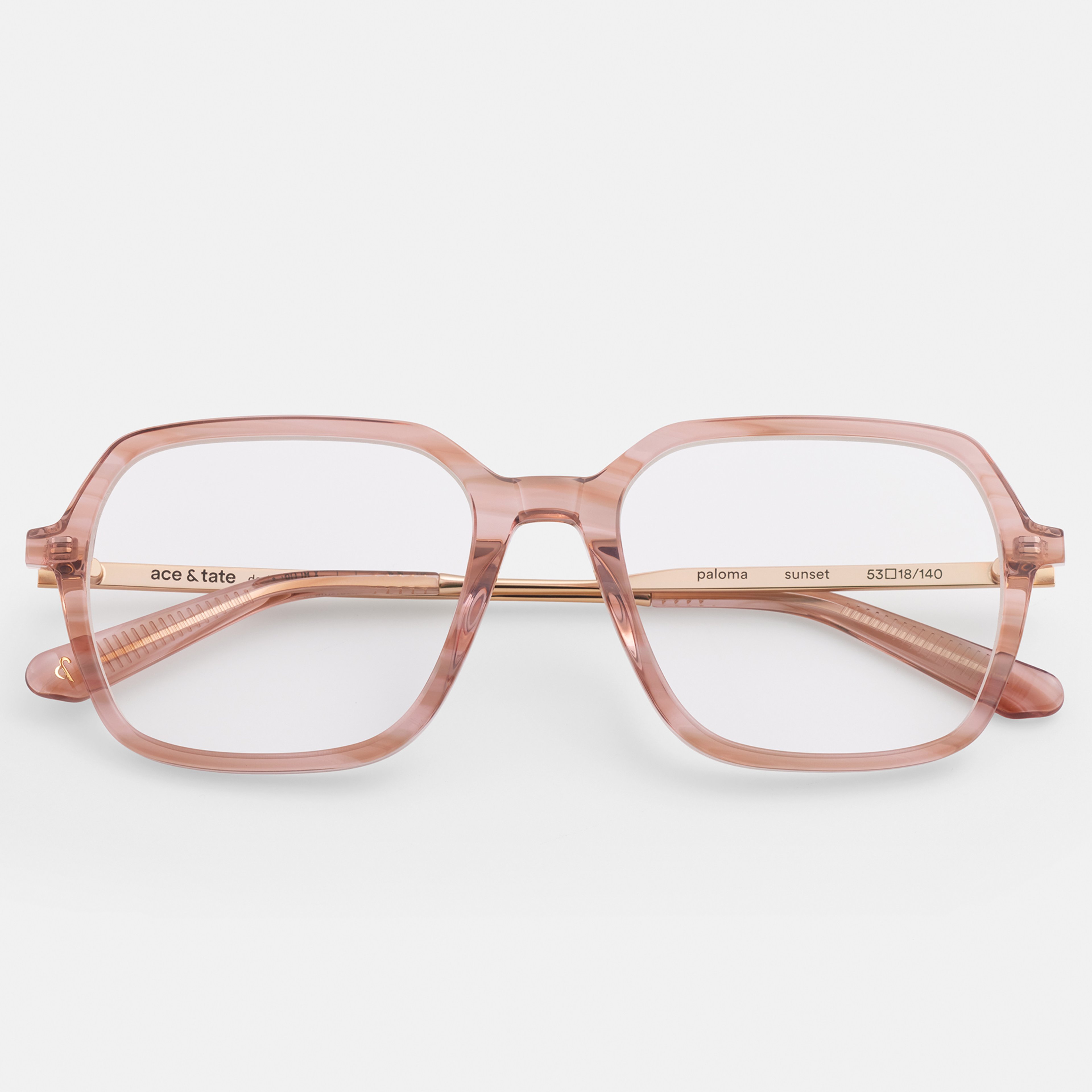 Ace & Tate Glasses | Square Combi in Beige, Orange