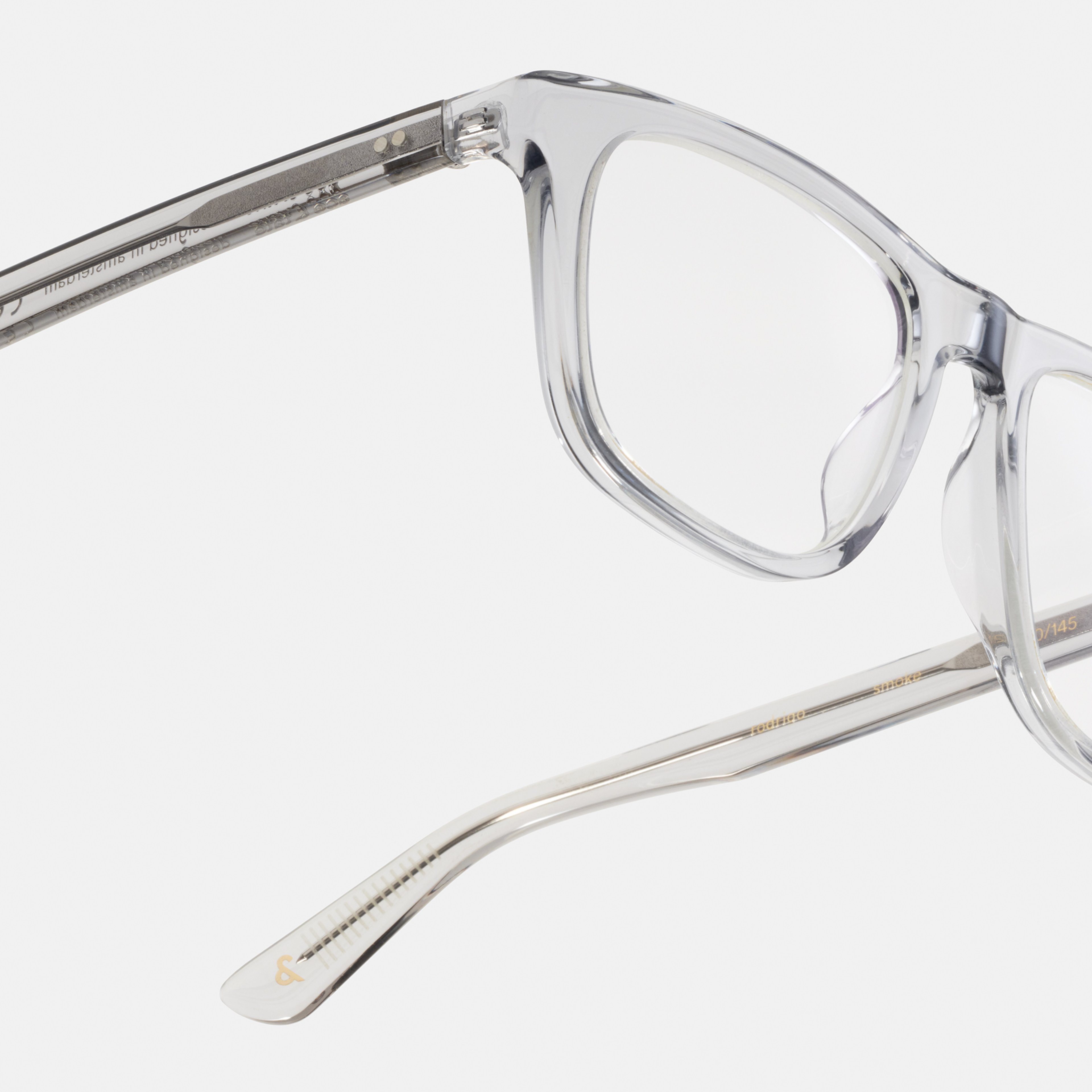 Ace & Tate Glasses | Rectangle Acetate in Clear, Grey