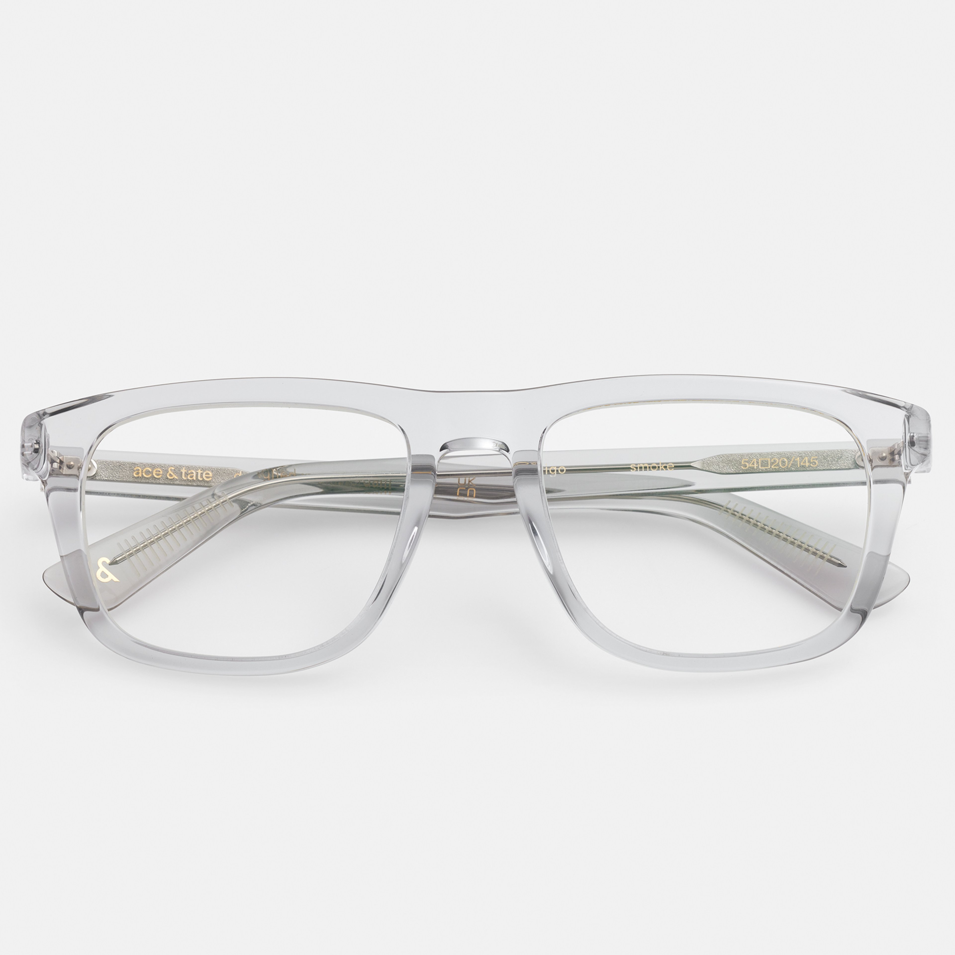 Ace & Tate Glasses | Rectangle Acetate in Clear, Grey