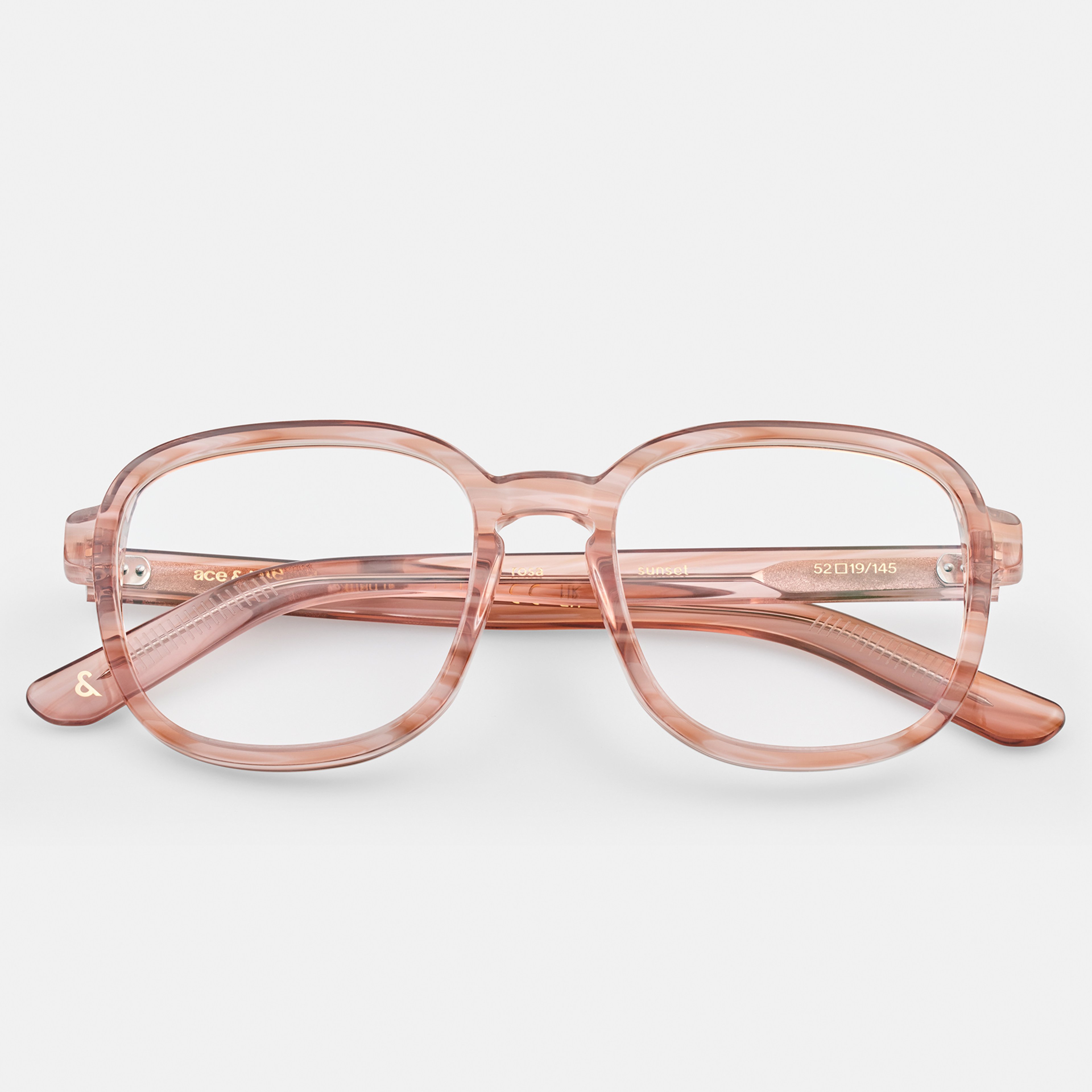 Ace & Tate Glasses | Square Acetate in Beige, Orange