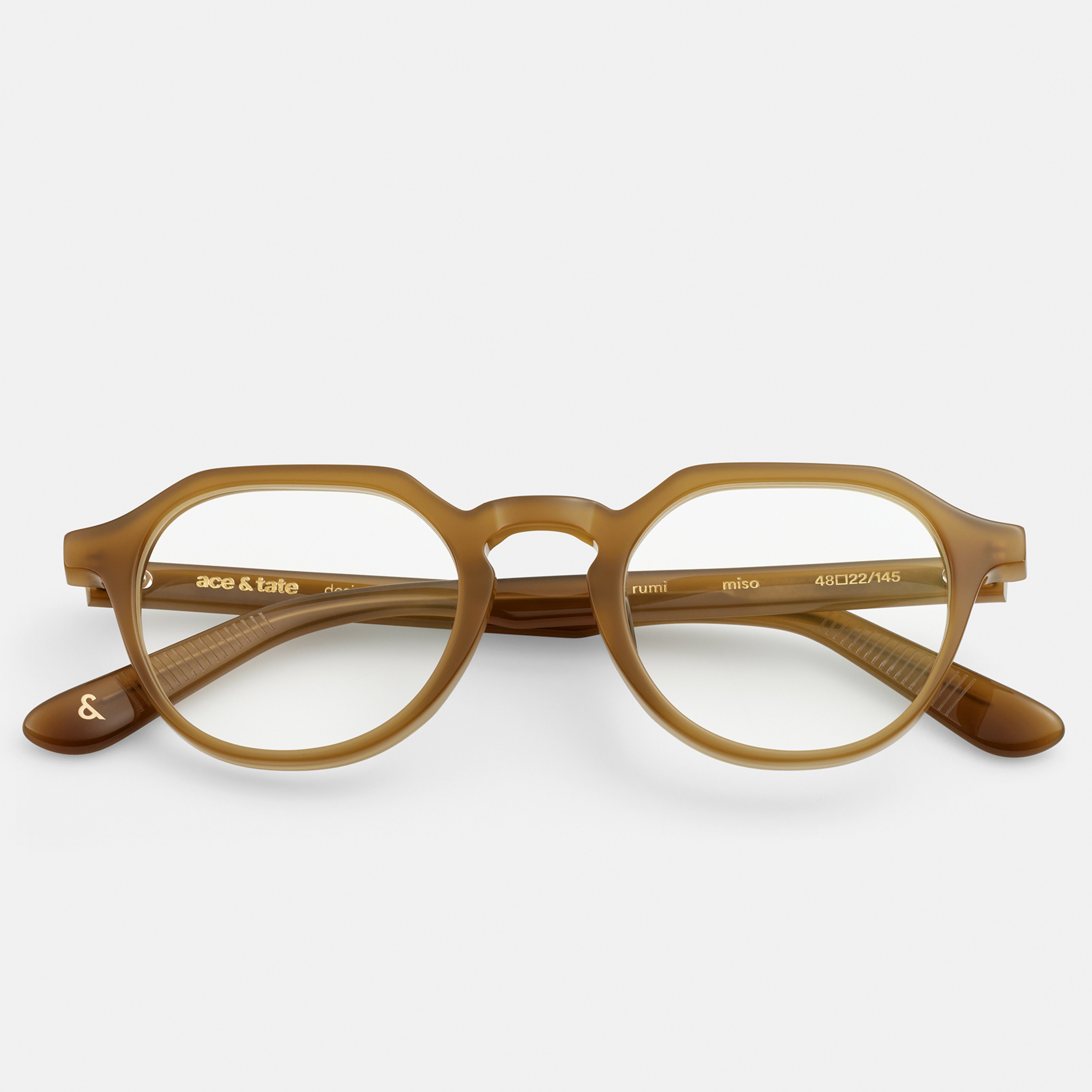 Ace & Tate Glasses | Hexagonal Acetate in Brown