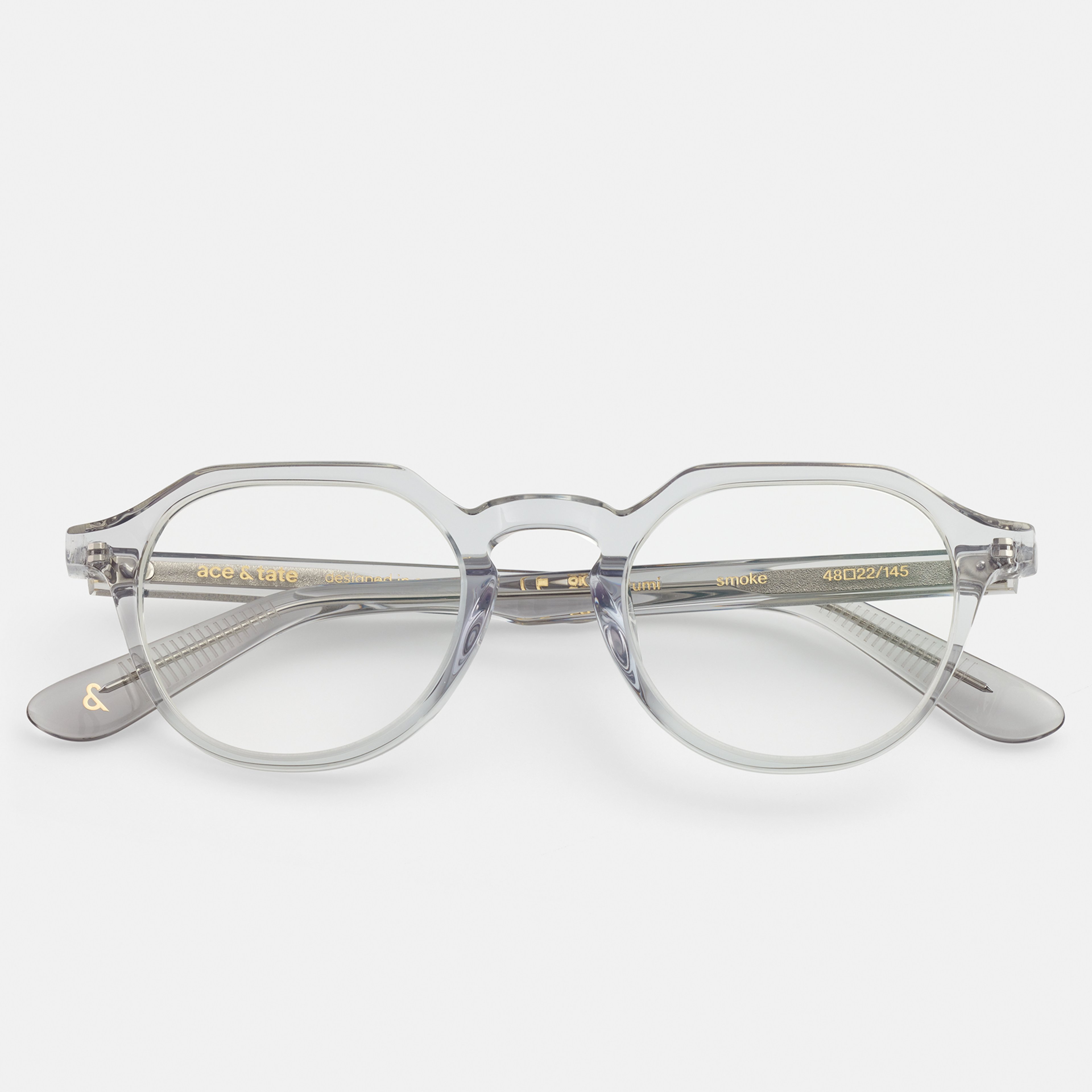 Ace & Tate Optiques | Hexagonal Acétate in Clair, Gris