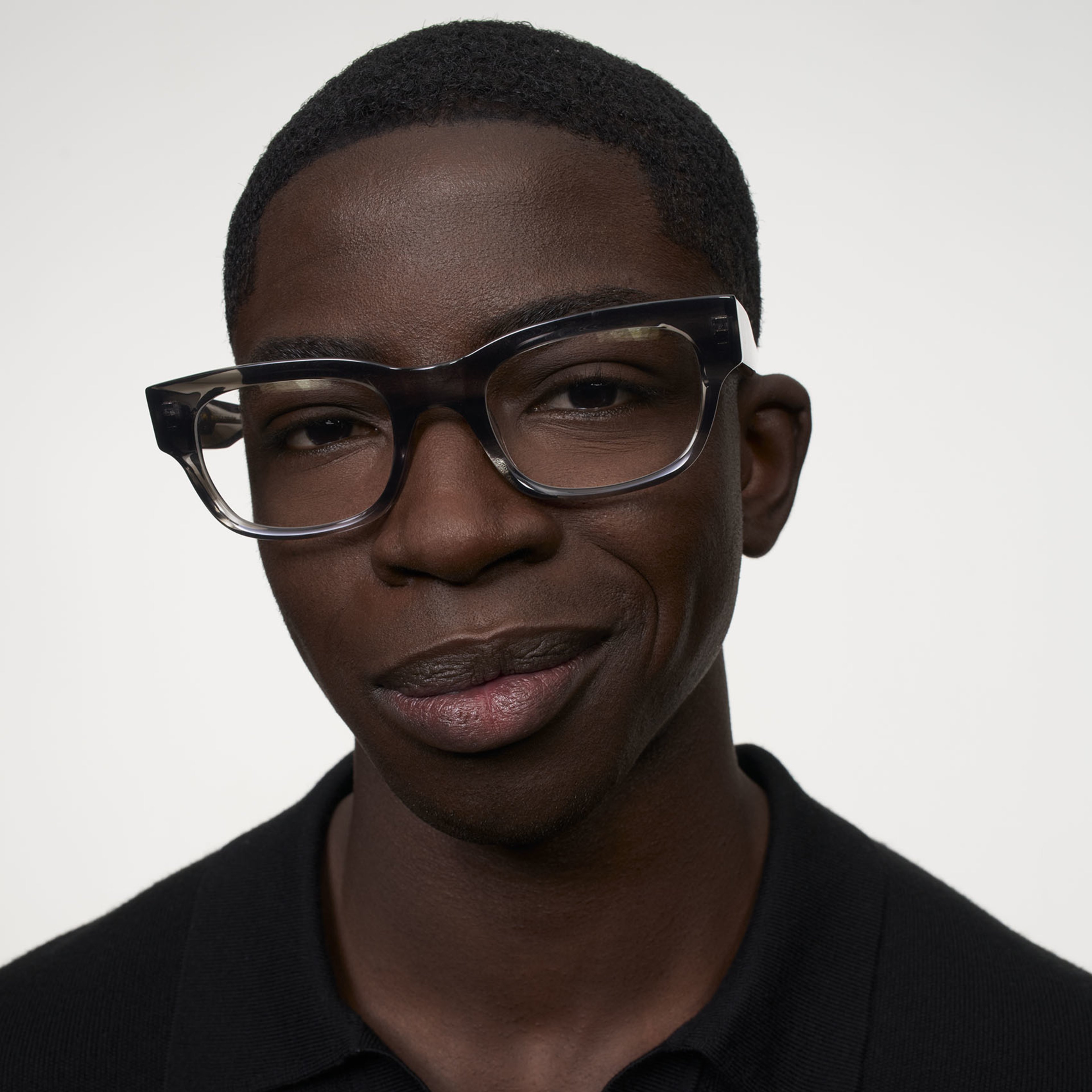 Ace & Tate Glasses | Rectangle Acetate in Clear, Grey