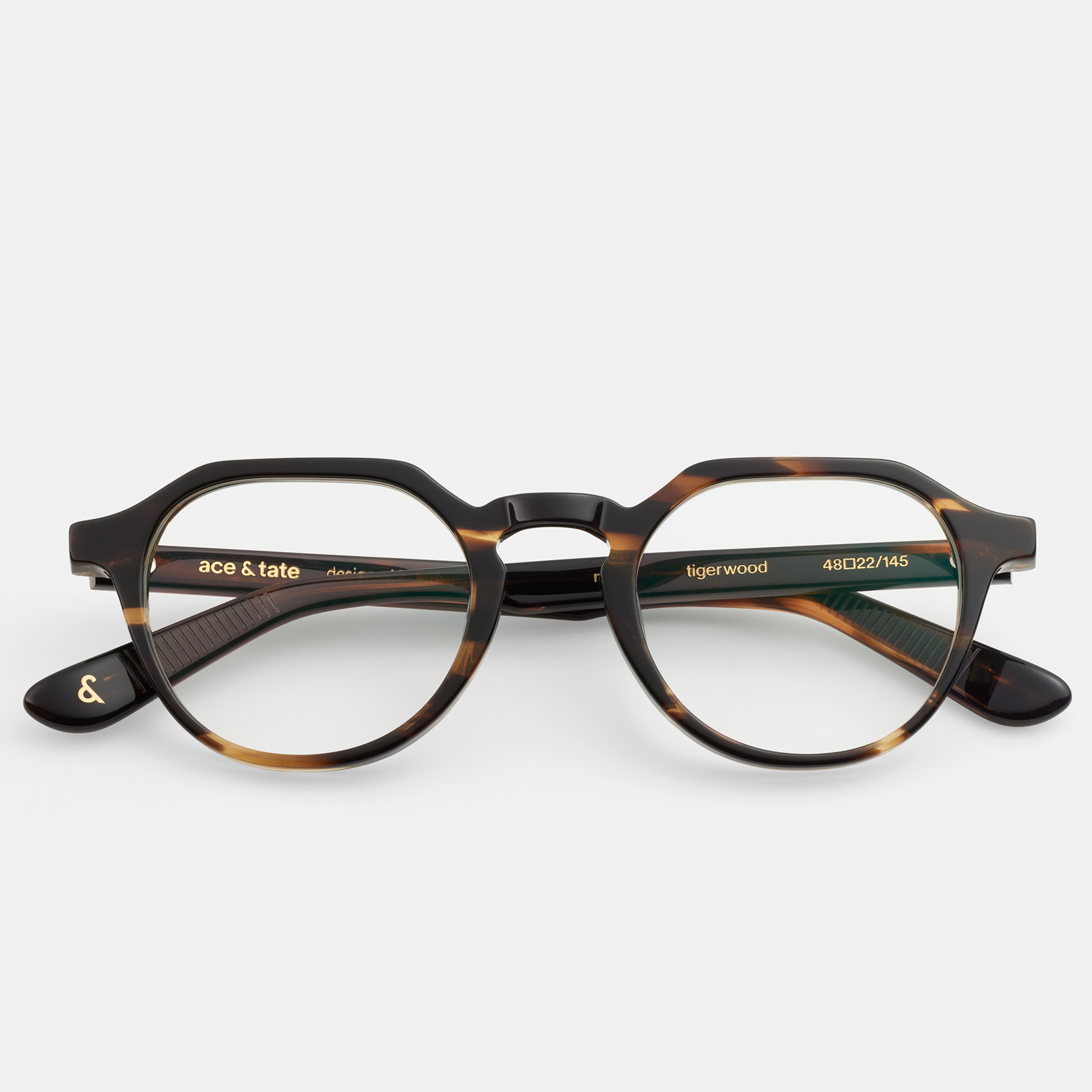 Ace & Tate Optiques | Hexagonal Acétate in Marron, Orange