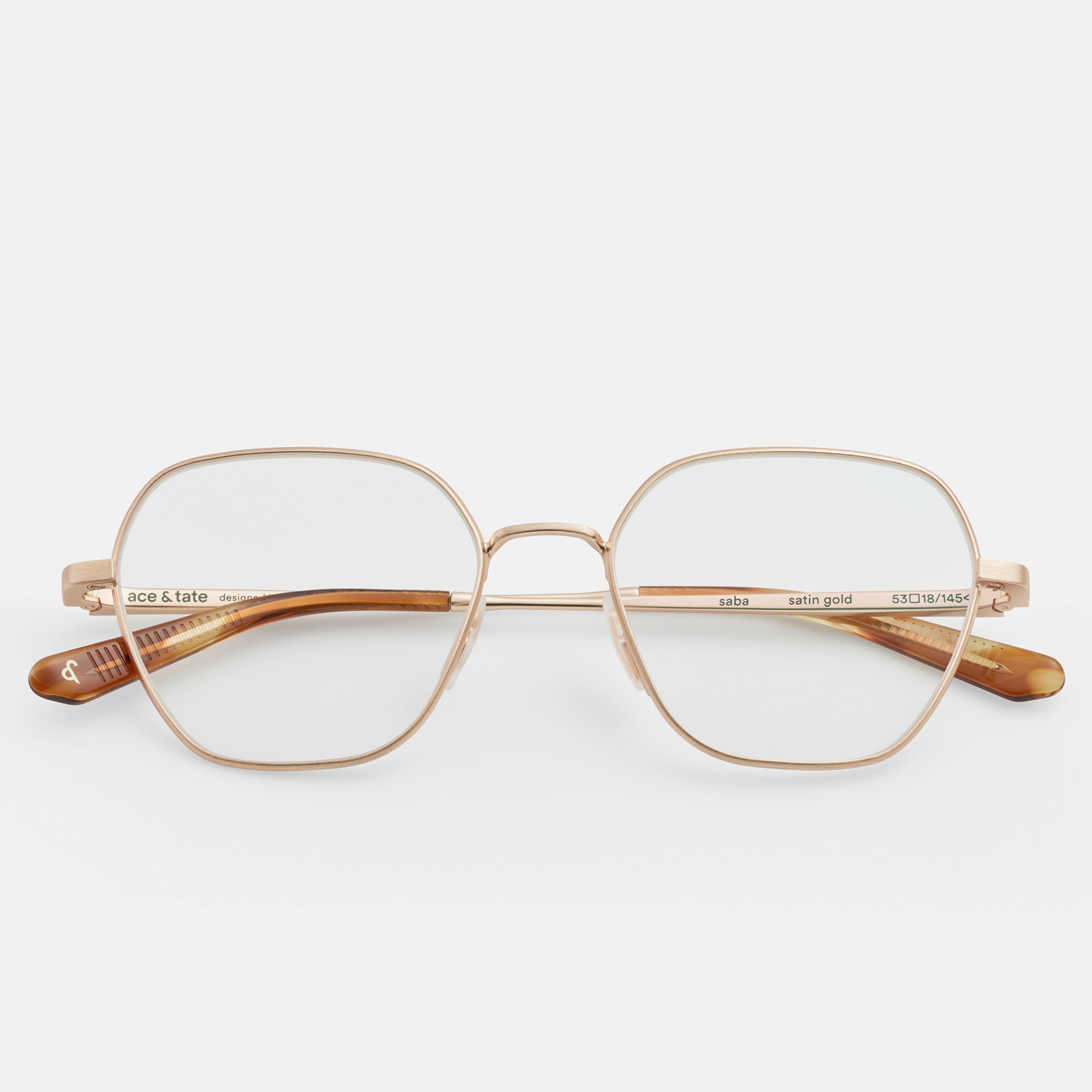 Ace & Tate Glasses | Hexagonal Metal in Gold