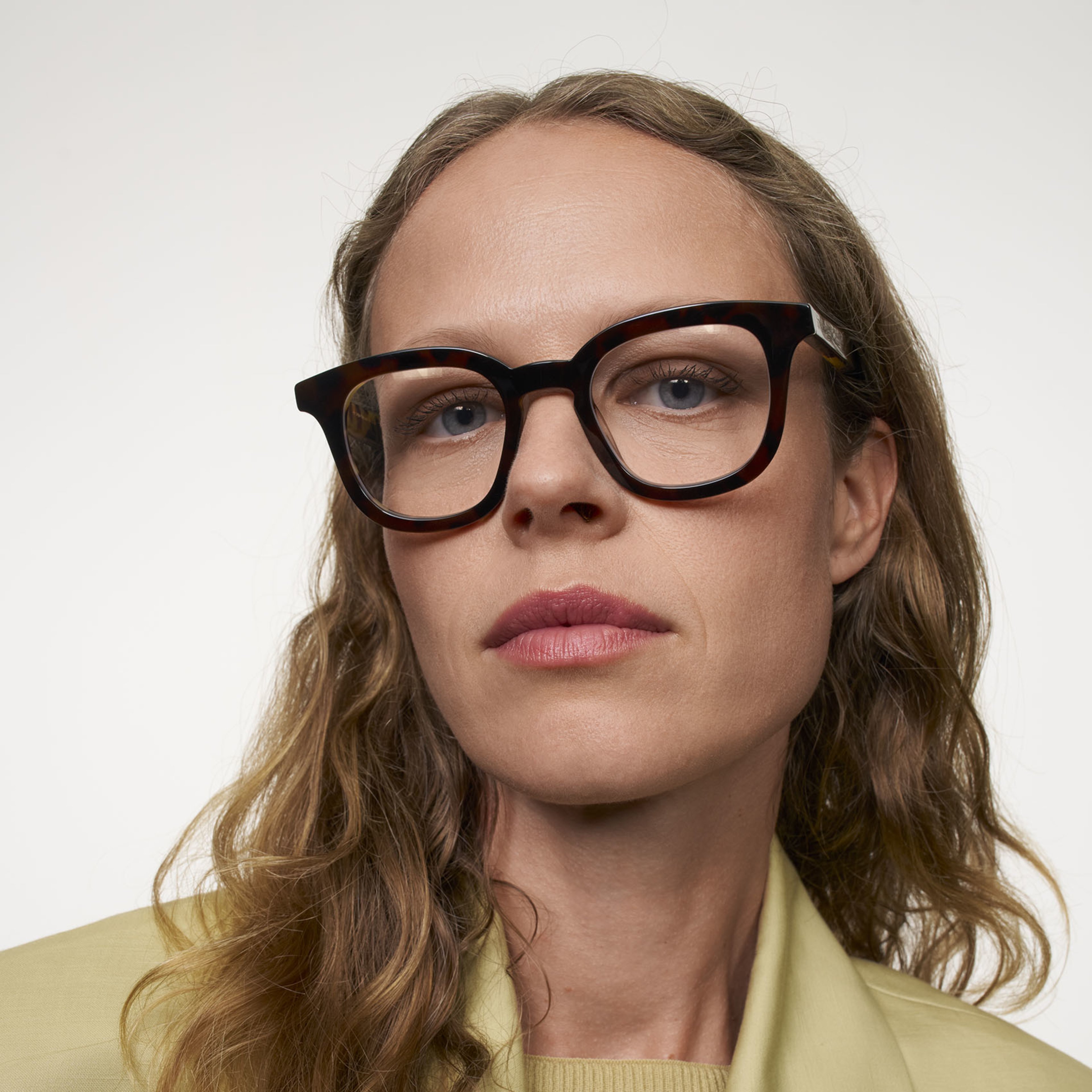 Ace & Tate Gafas | Cuadrada Acetato in Beige, Negro, Marrón, Amarillo