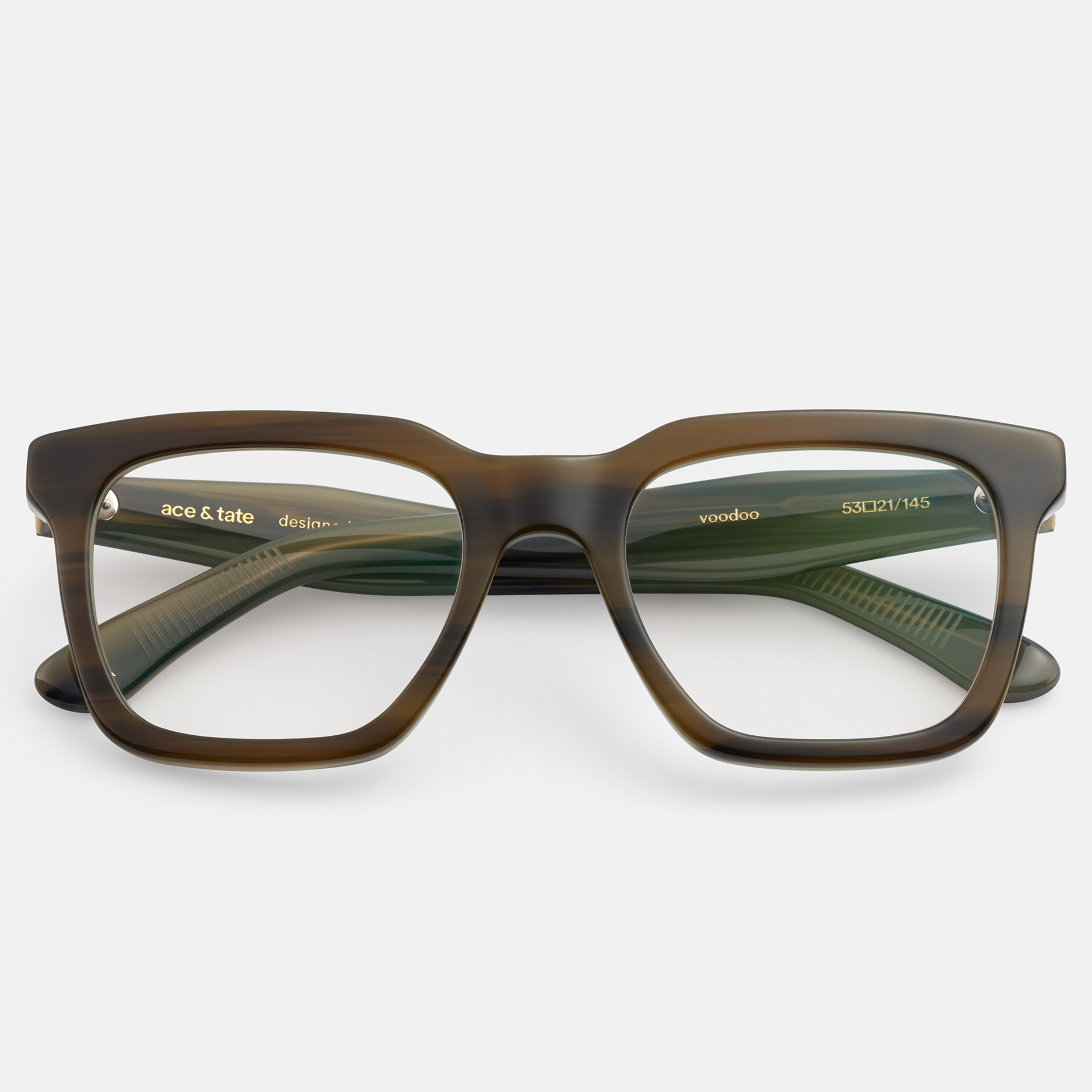 Ace & Tate Optiques | Carrée Acétate in Vert, Gris