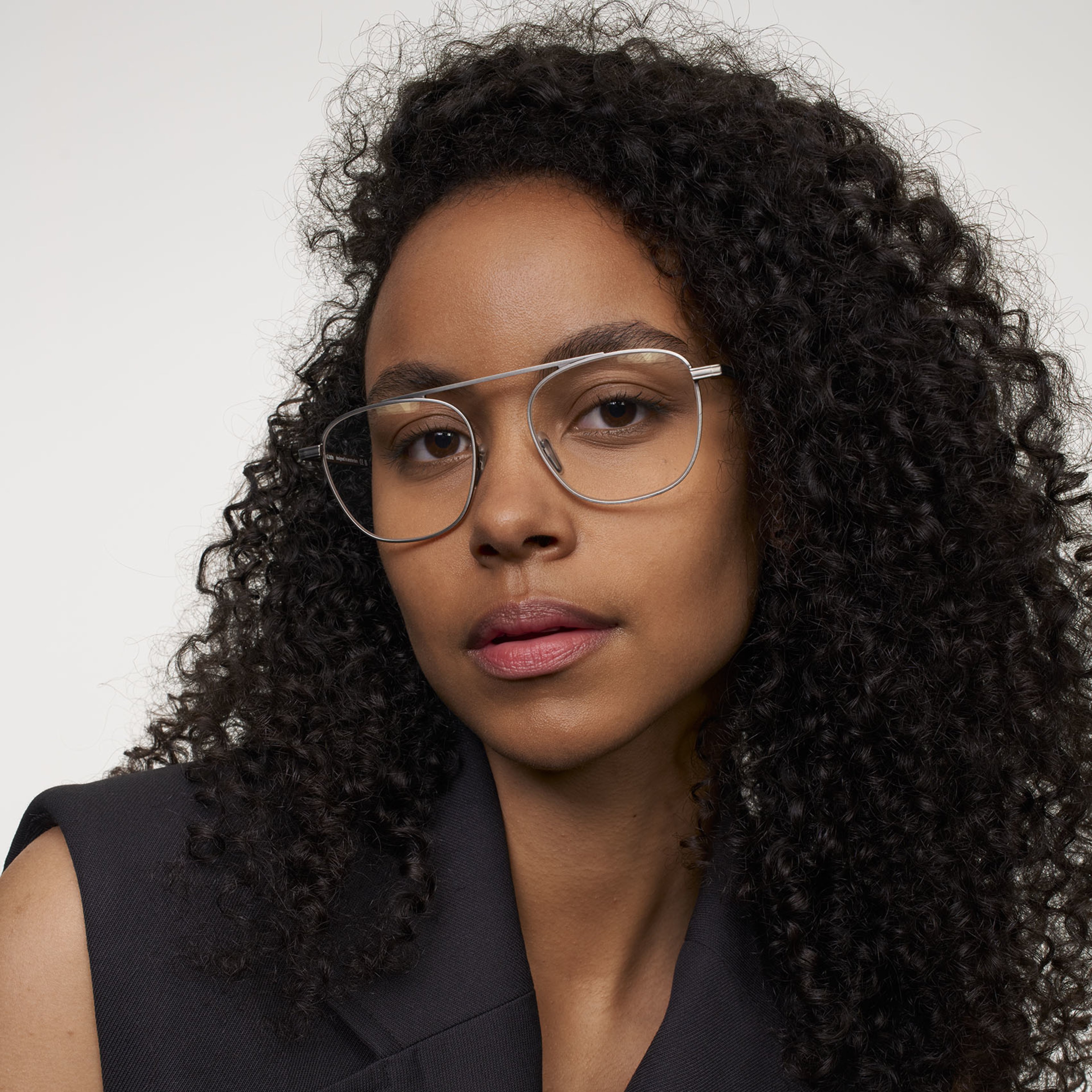 Ace & Tate Glasses | Square Metal in Grey