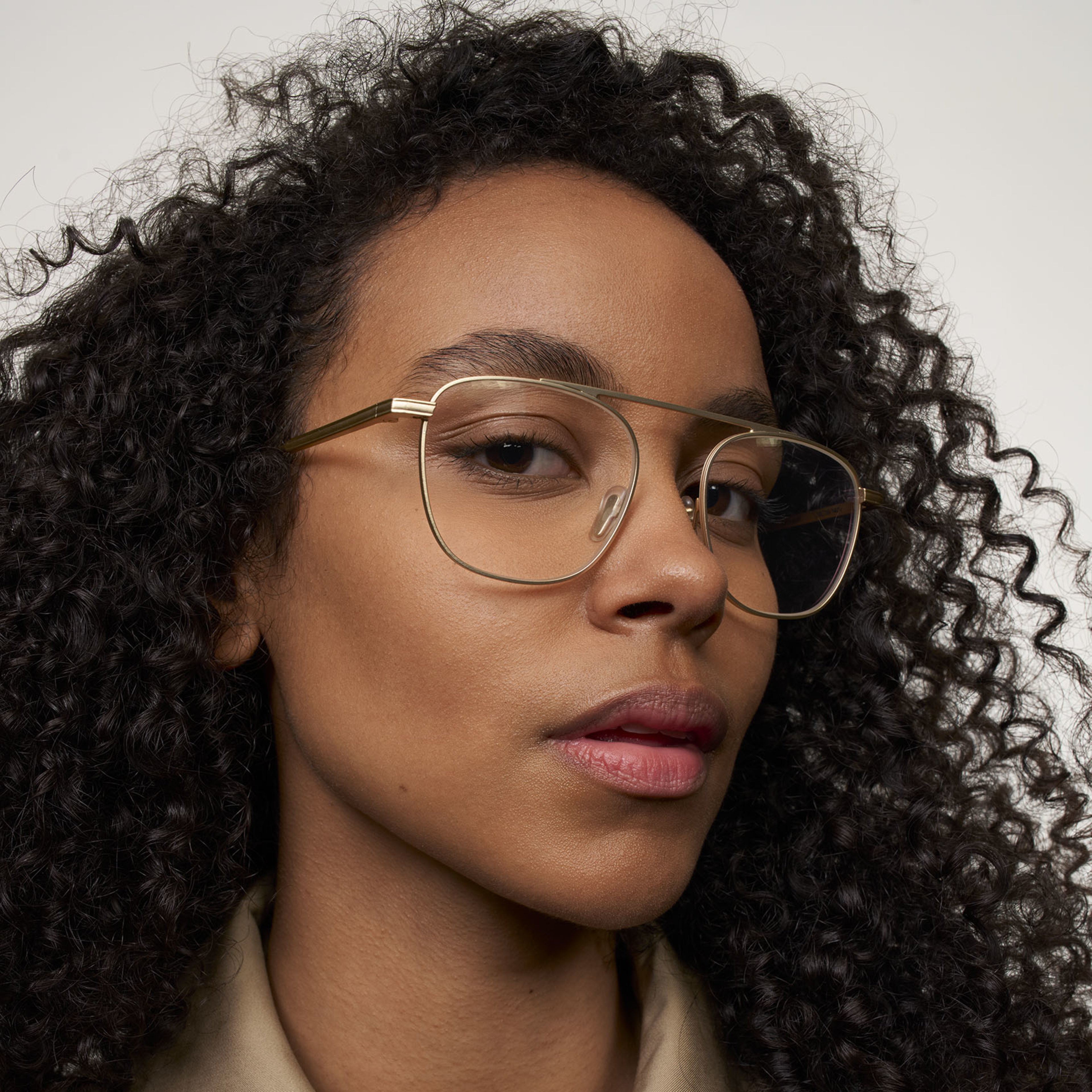 Ace & Tate Glasses | Square Metal in Gold