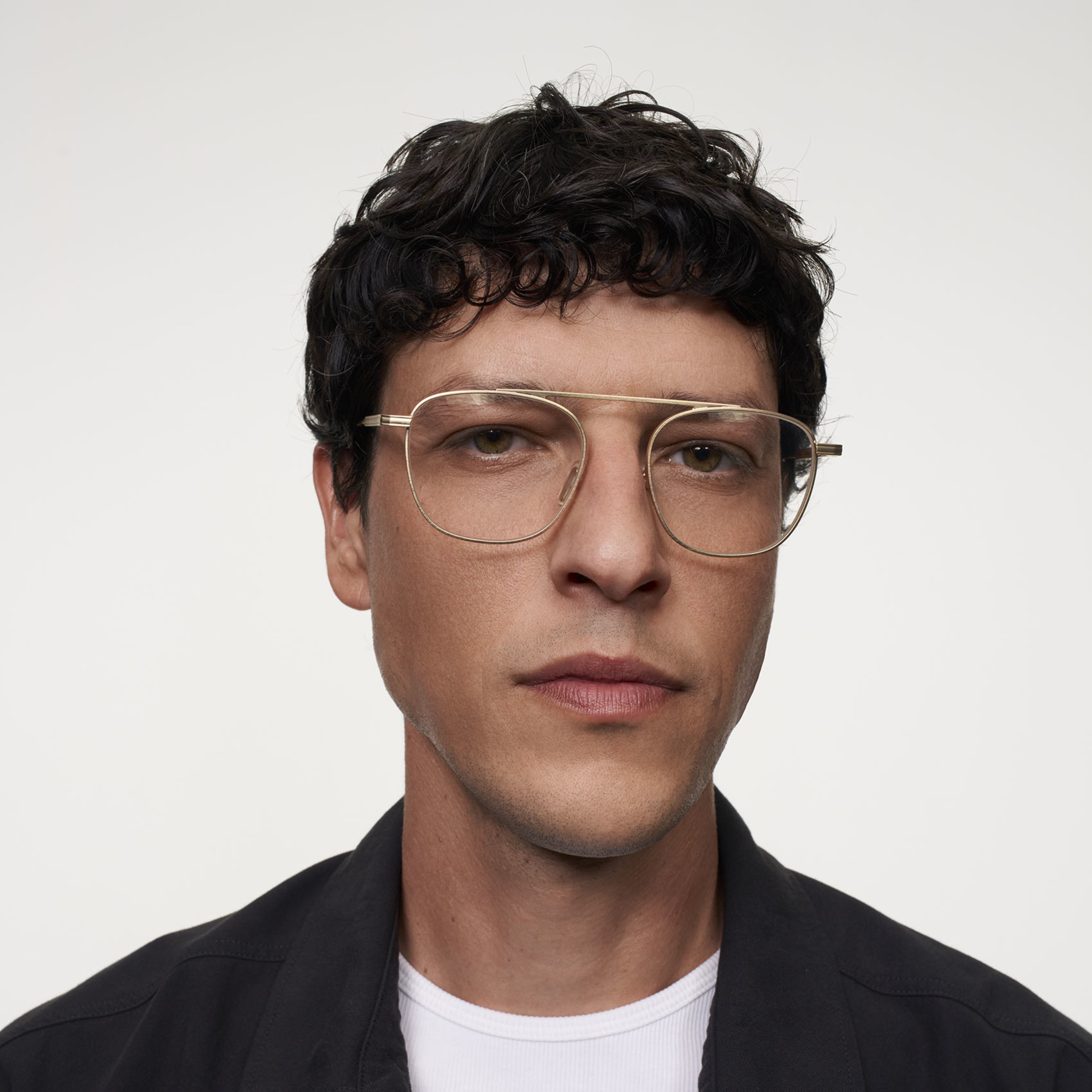 Ace & Tate Glasses | Square Metal in Gold