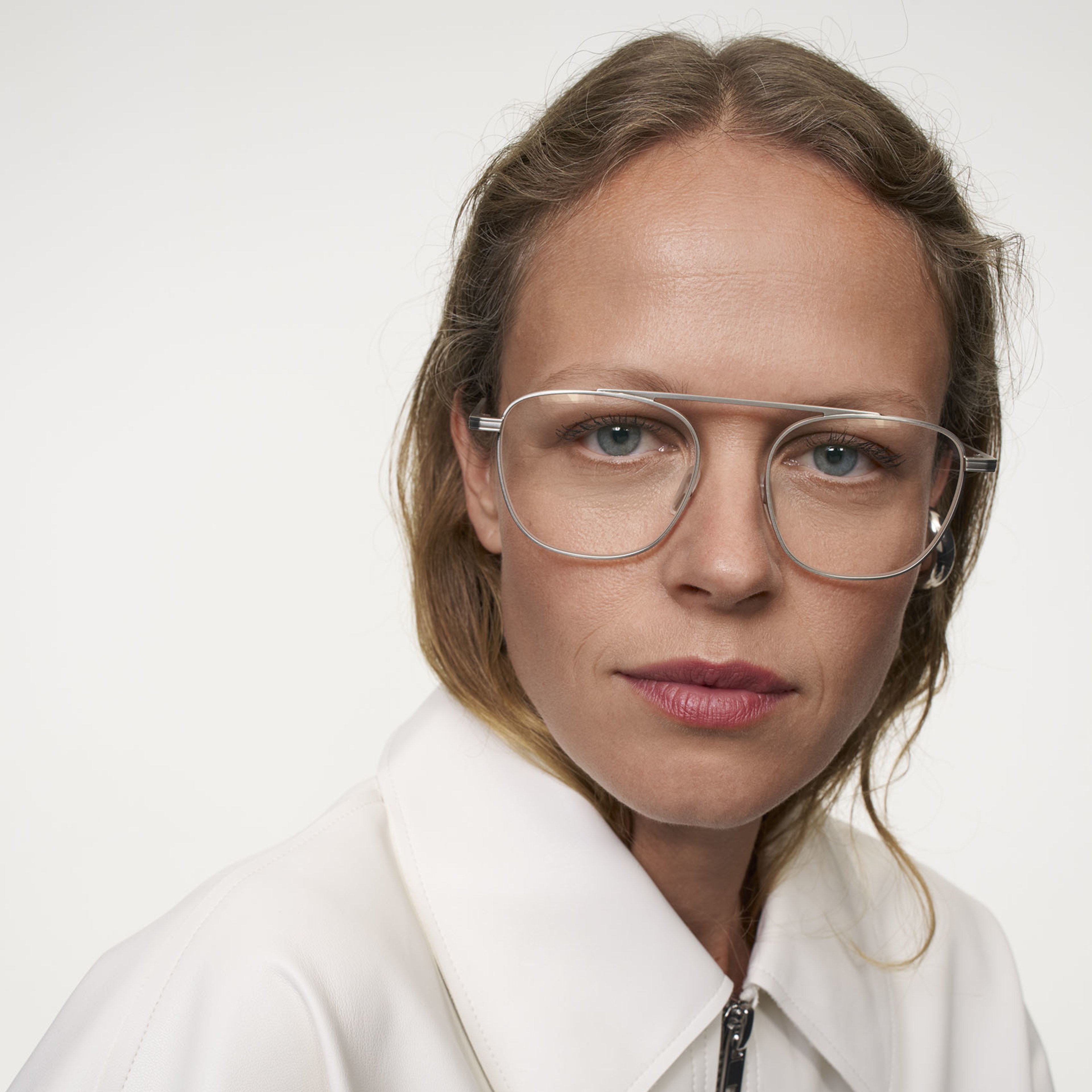 Ace & Tate Glasses | Square Metal in Silver