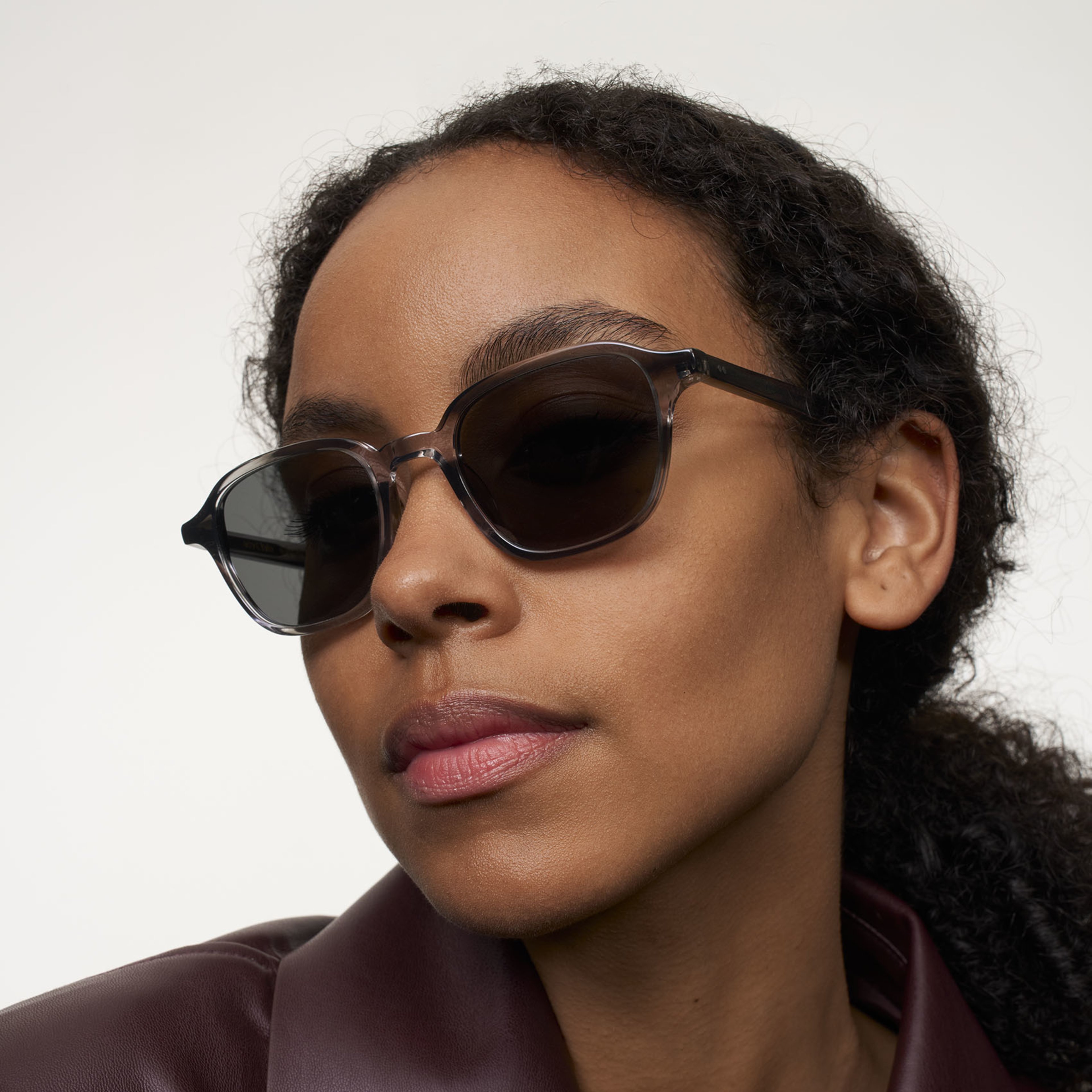 Ace & Tate Sunglasses | Square Acetate in Clear, Grey