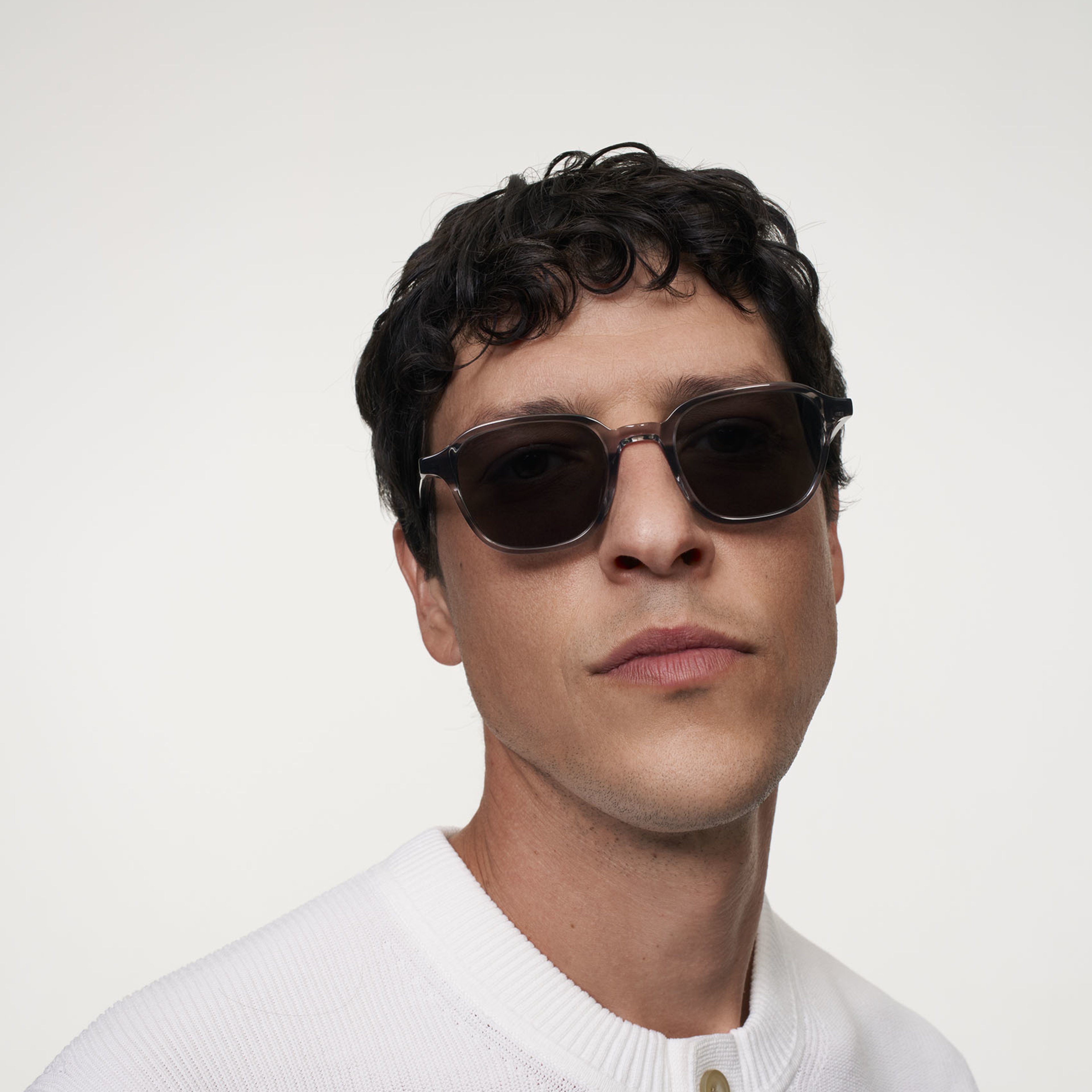 Ace & Tate Sunglasses | Square Acetate in Clear, Grey