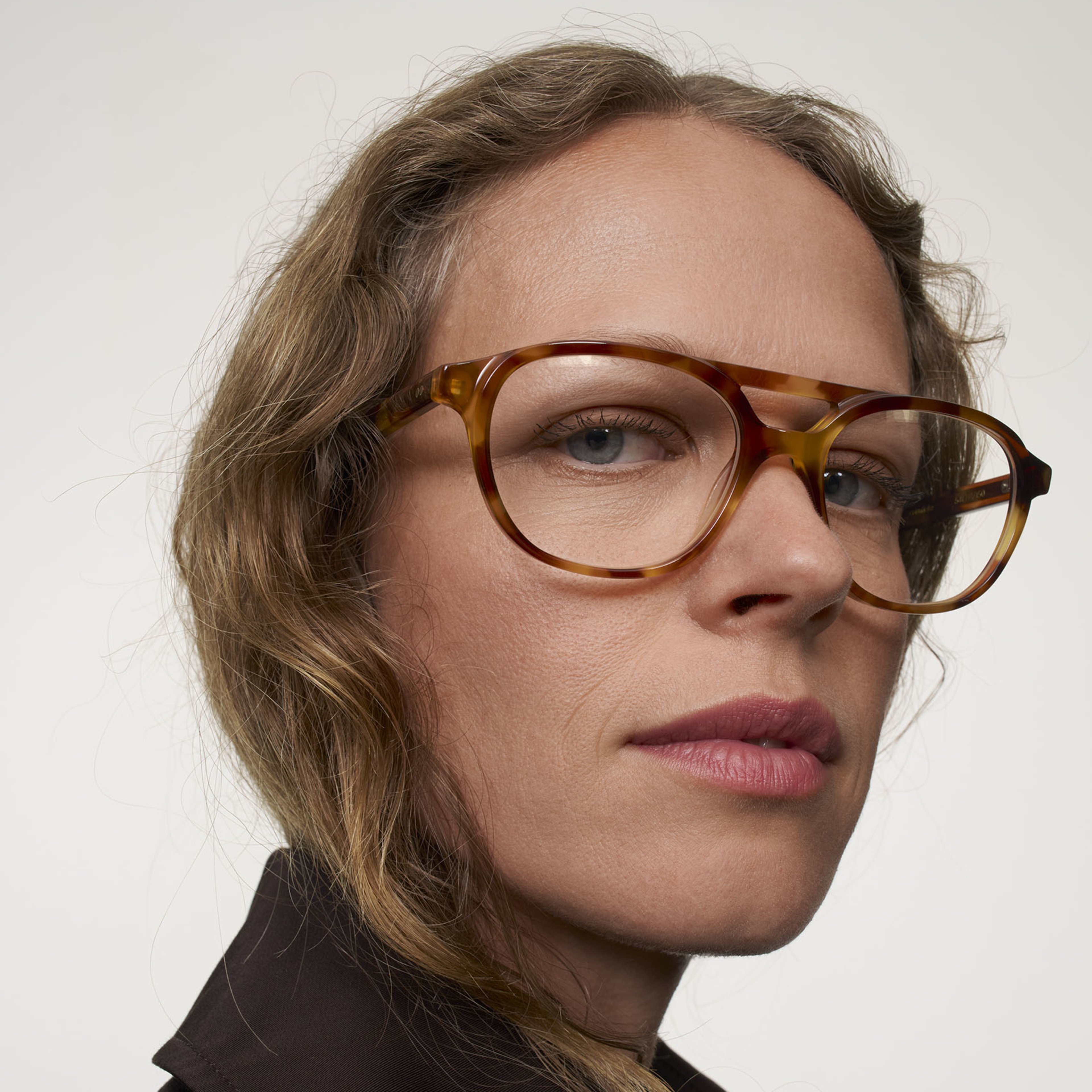 Ace & Tate Glasses | Round Acetate in Beige, Brown, Yellow