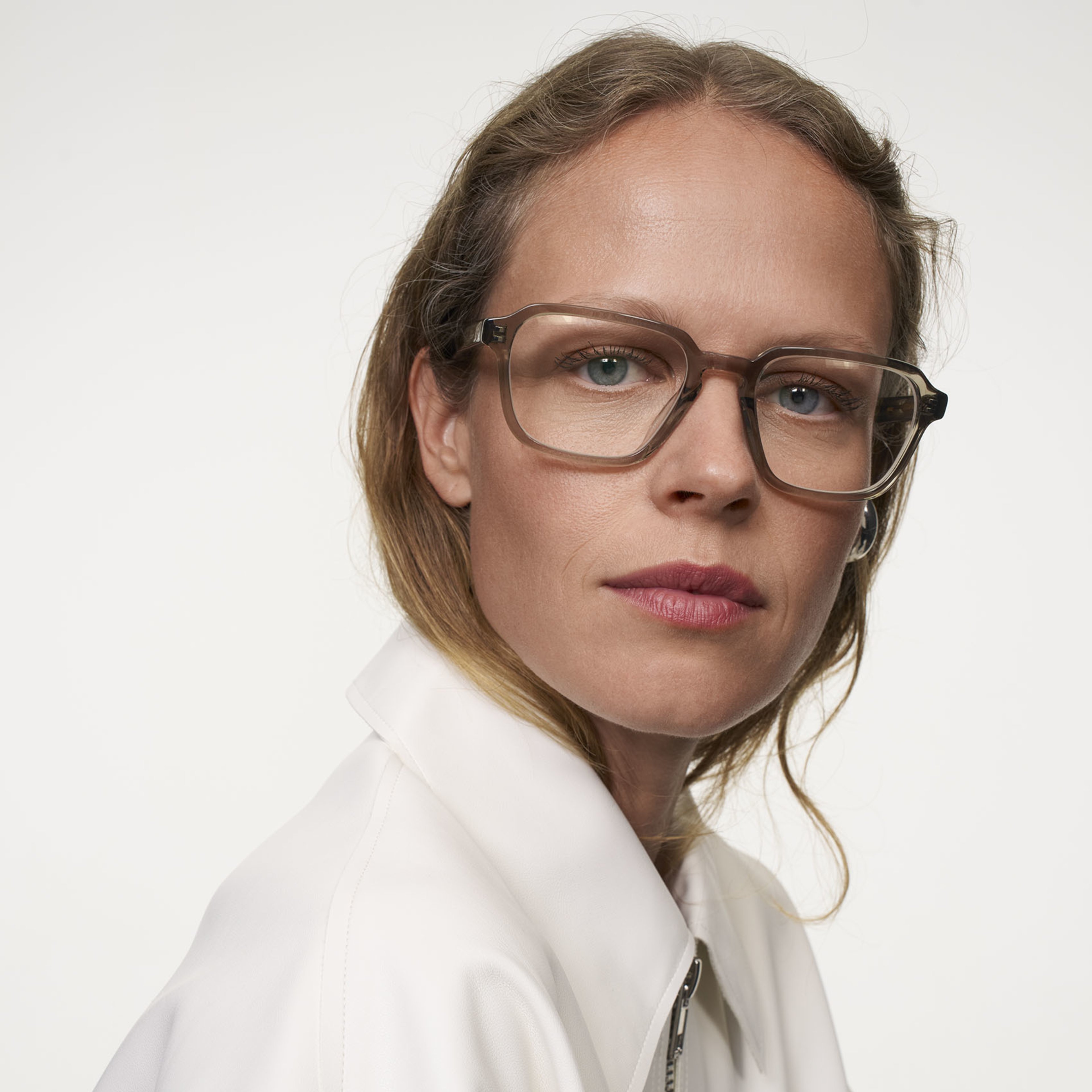 Ace & Tate Glasses | Hexagonal Acetate in Grey