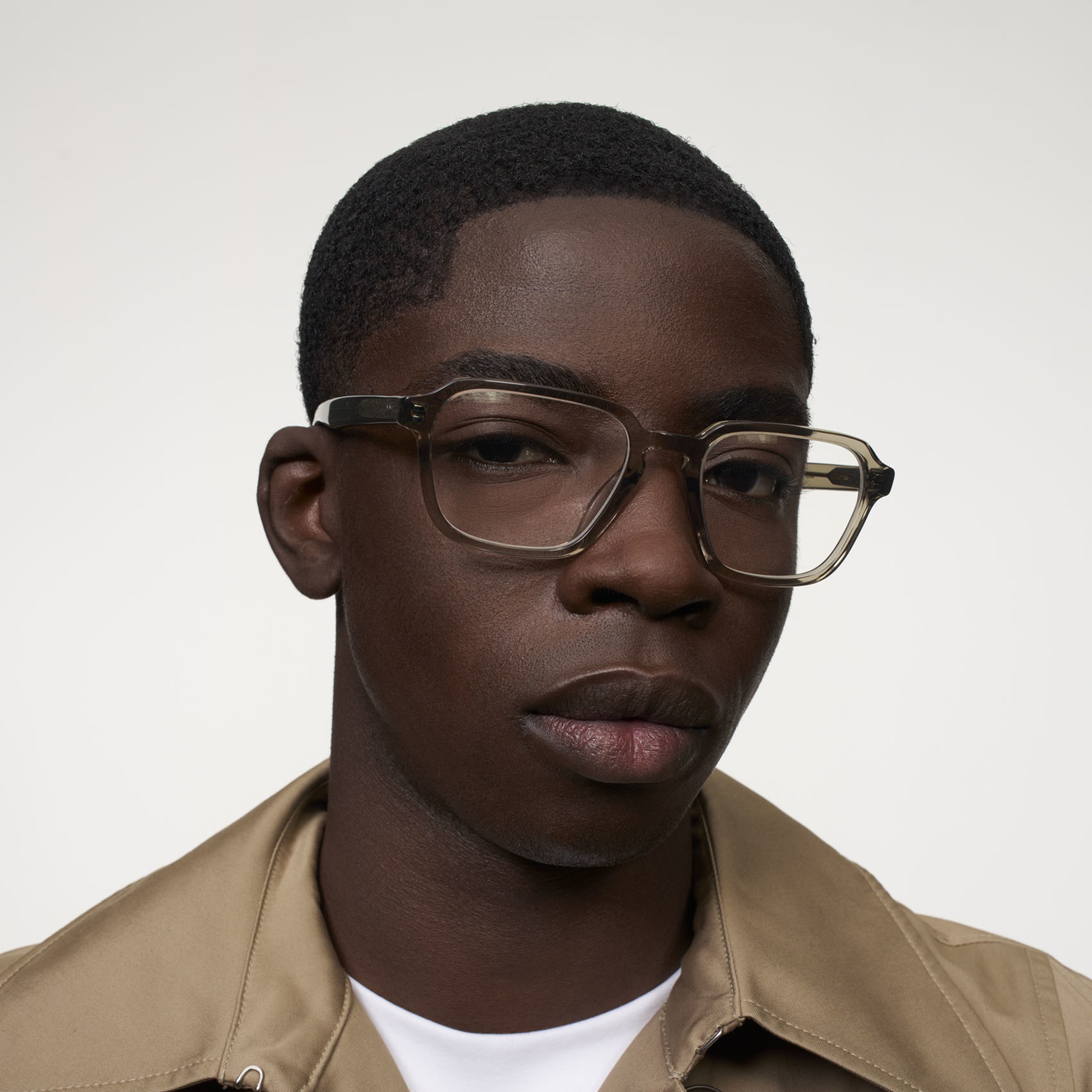 Ace & Tate Glasses | Hexagonal Acetate in Grey