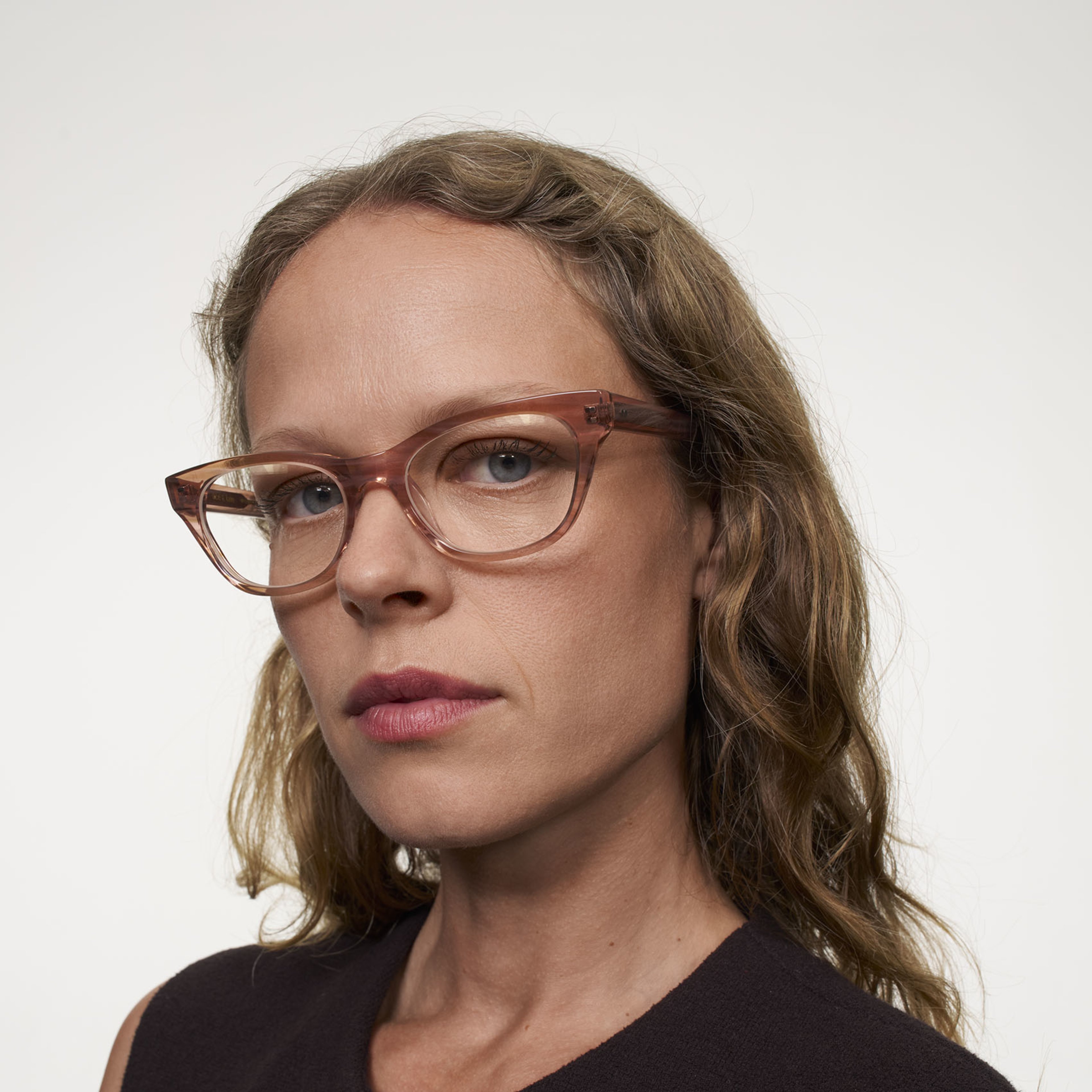 Ace & Tate Glasses | Round Acetate in Beige, Orange