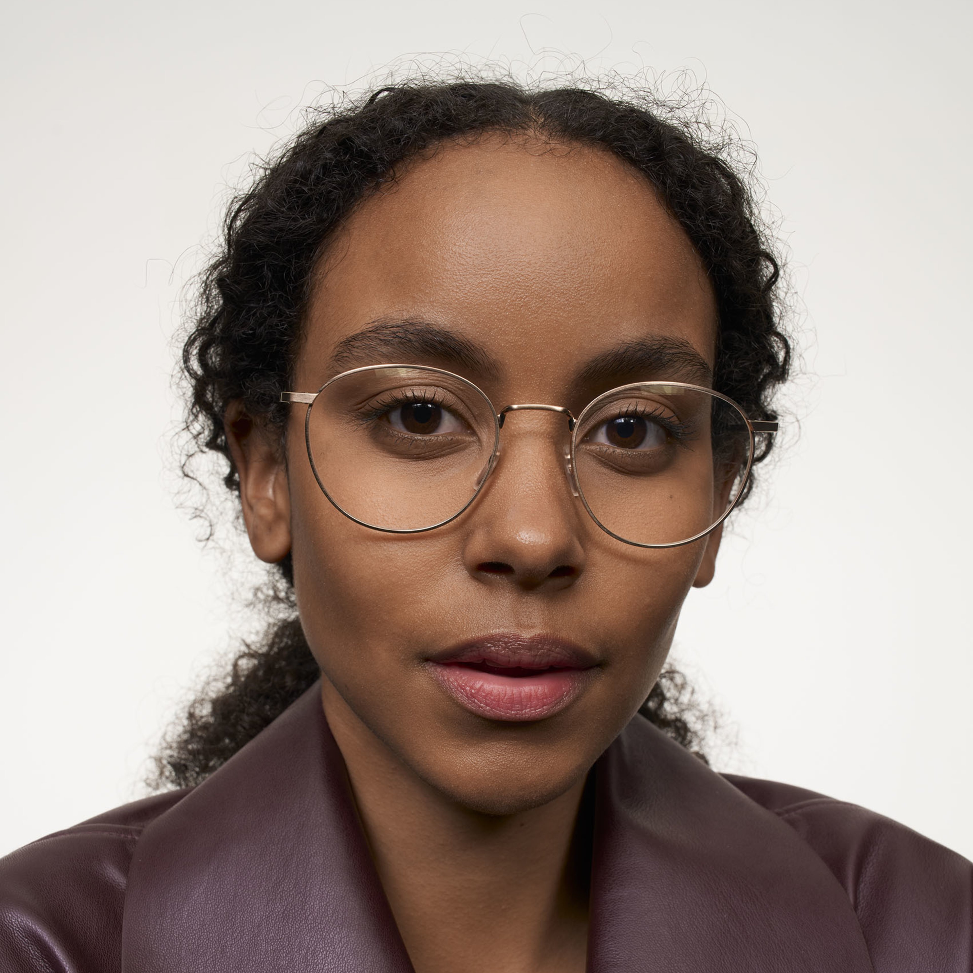 Ace & Tate Glasses | Round Metal in Gold, Pink