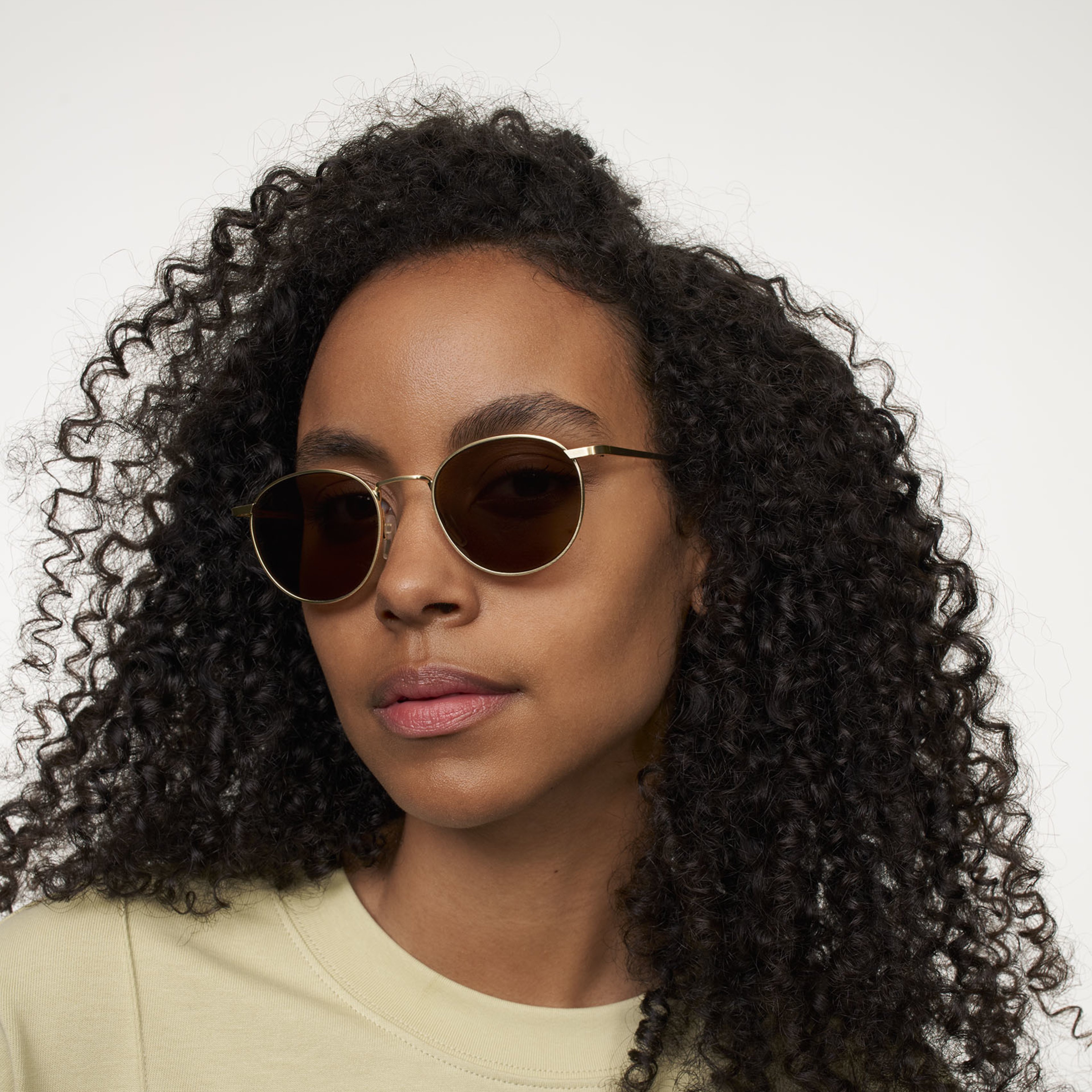 Ace & Tate Sunglasses | Round Metal in Gold