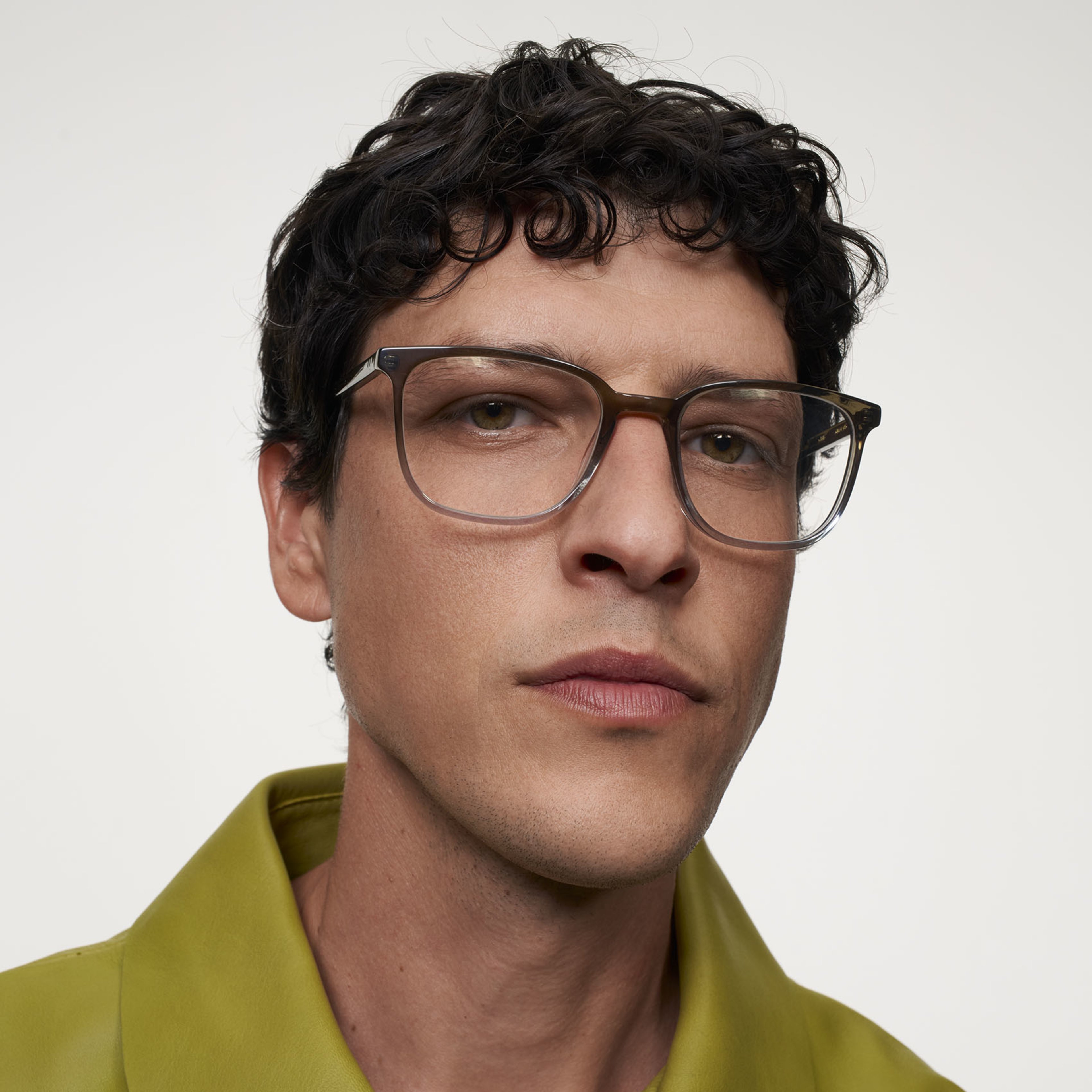 Ace & Tate Glasses | Rectangle Acetate in Blue, Grey