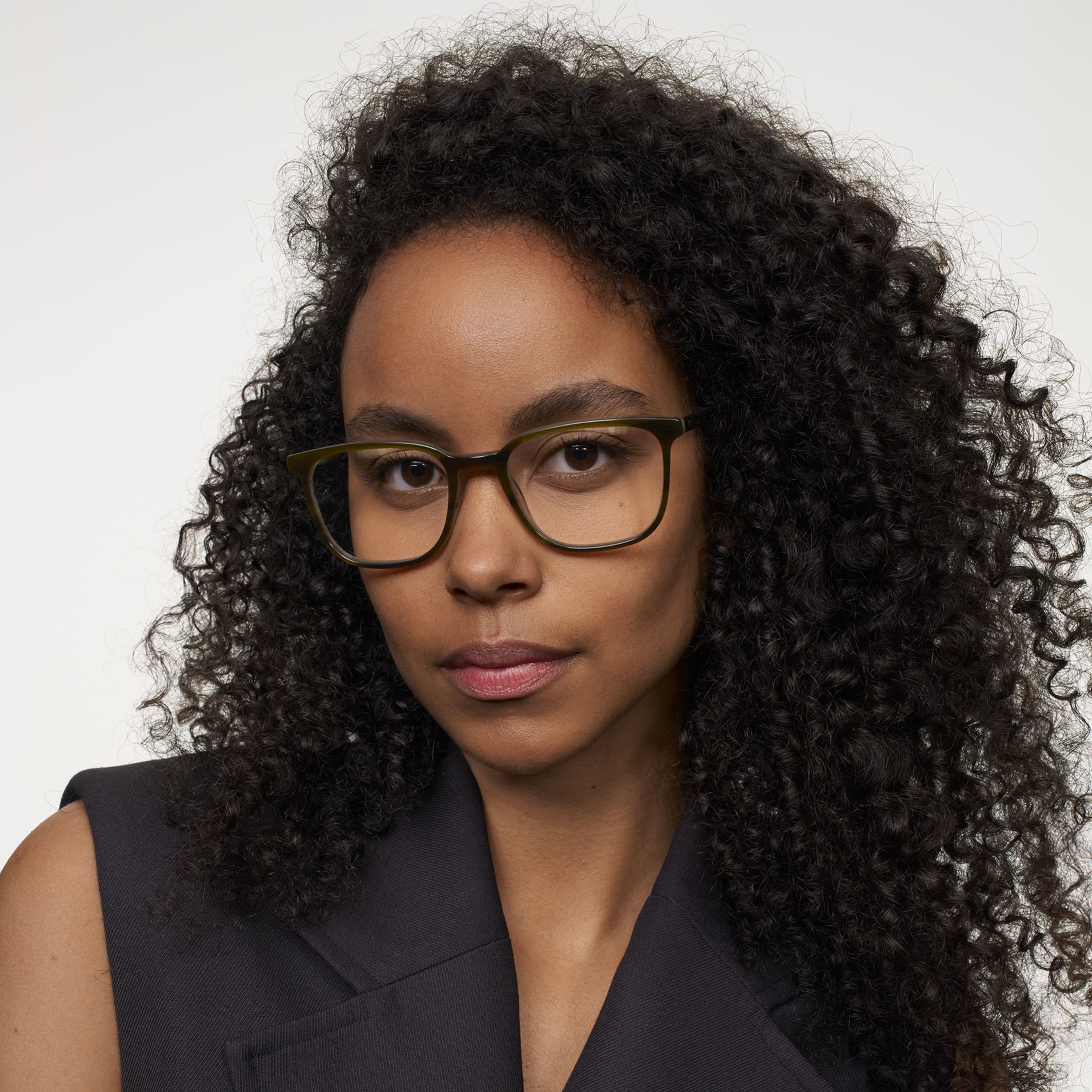 Ace & Tate Glasses | Rectangle Acetate in Green, Grey