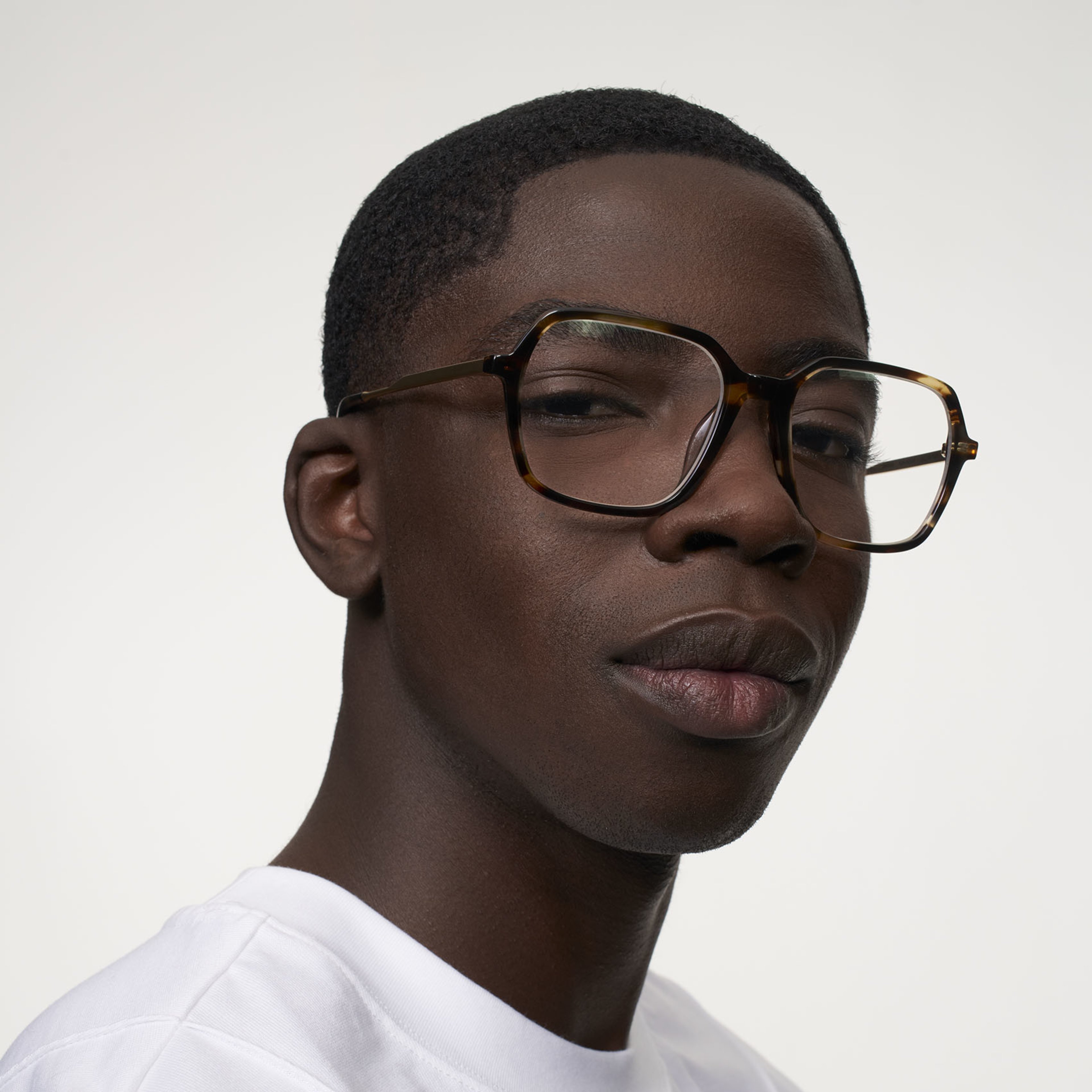 Ace & Tate Glasses | Square Combi in Brown, Orange