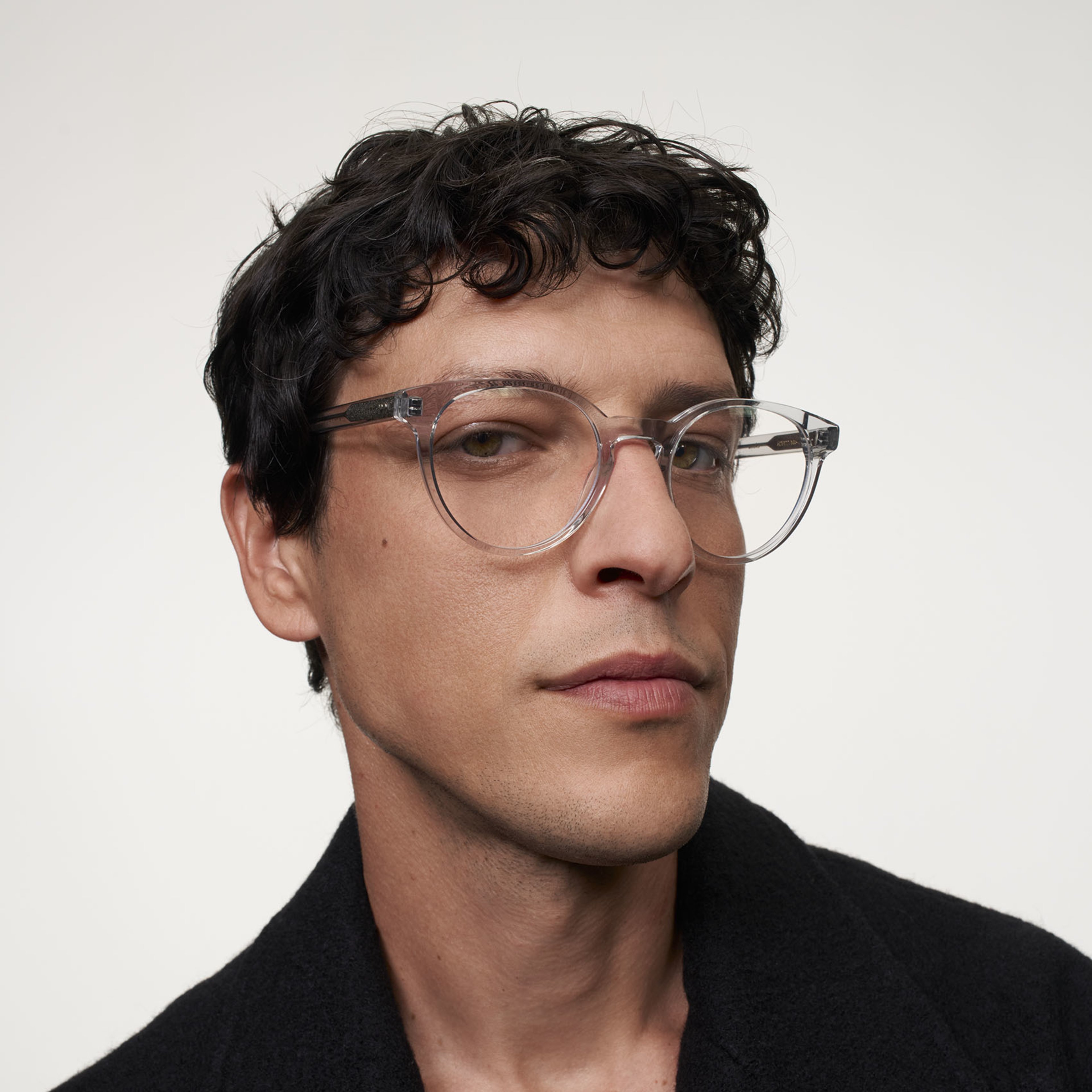 Ace & Tate Glasses | Round Acetate in Clear, Grey