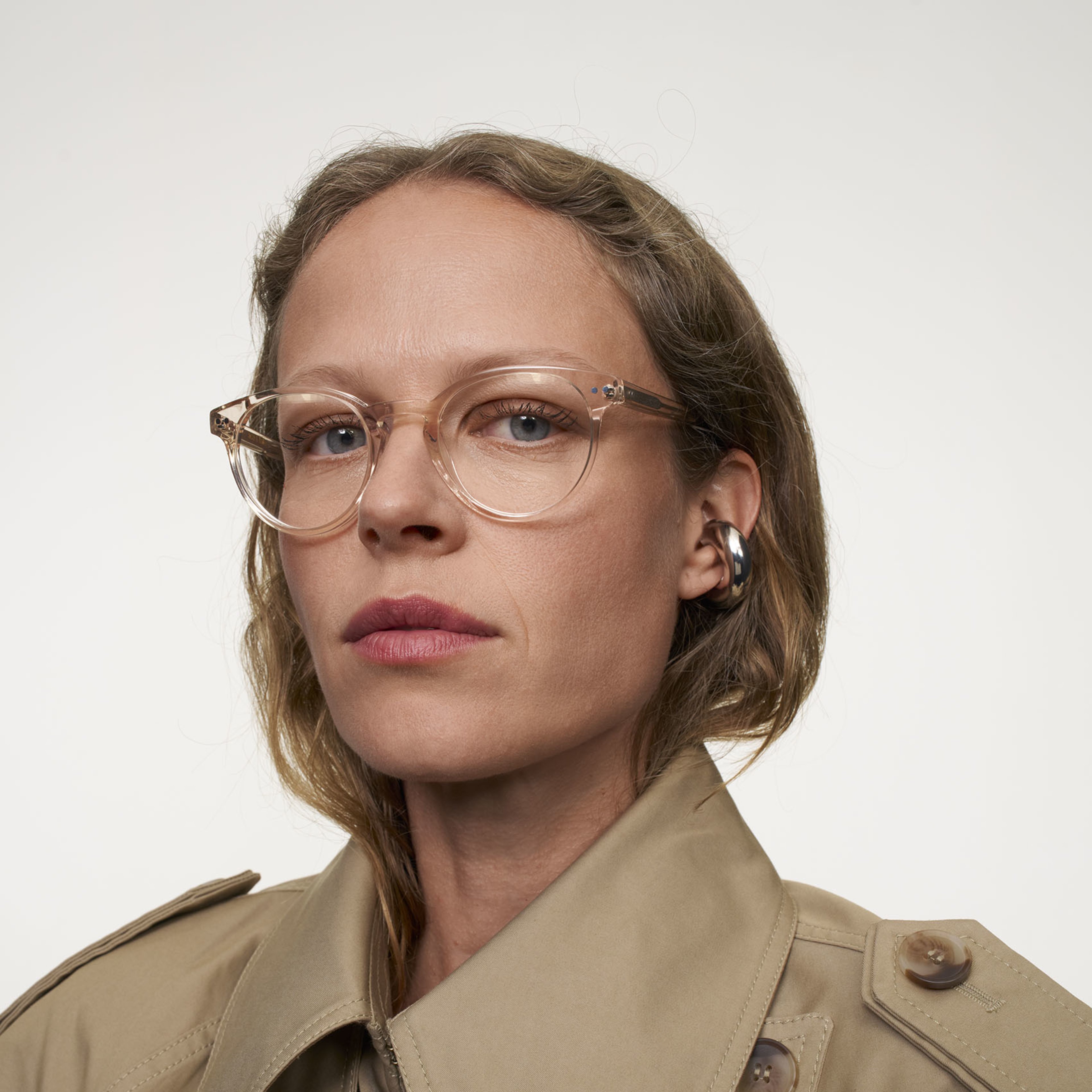 Ace & Tate Glasses | Round Acetate in Clear