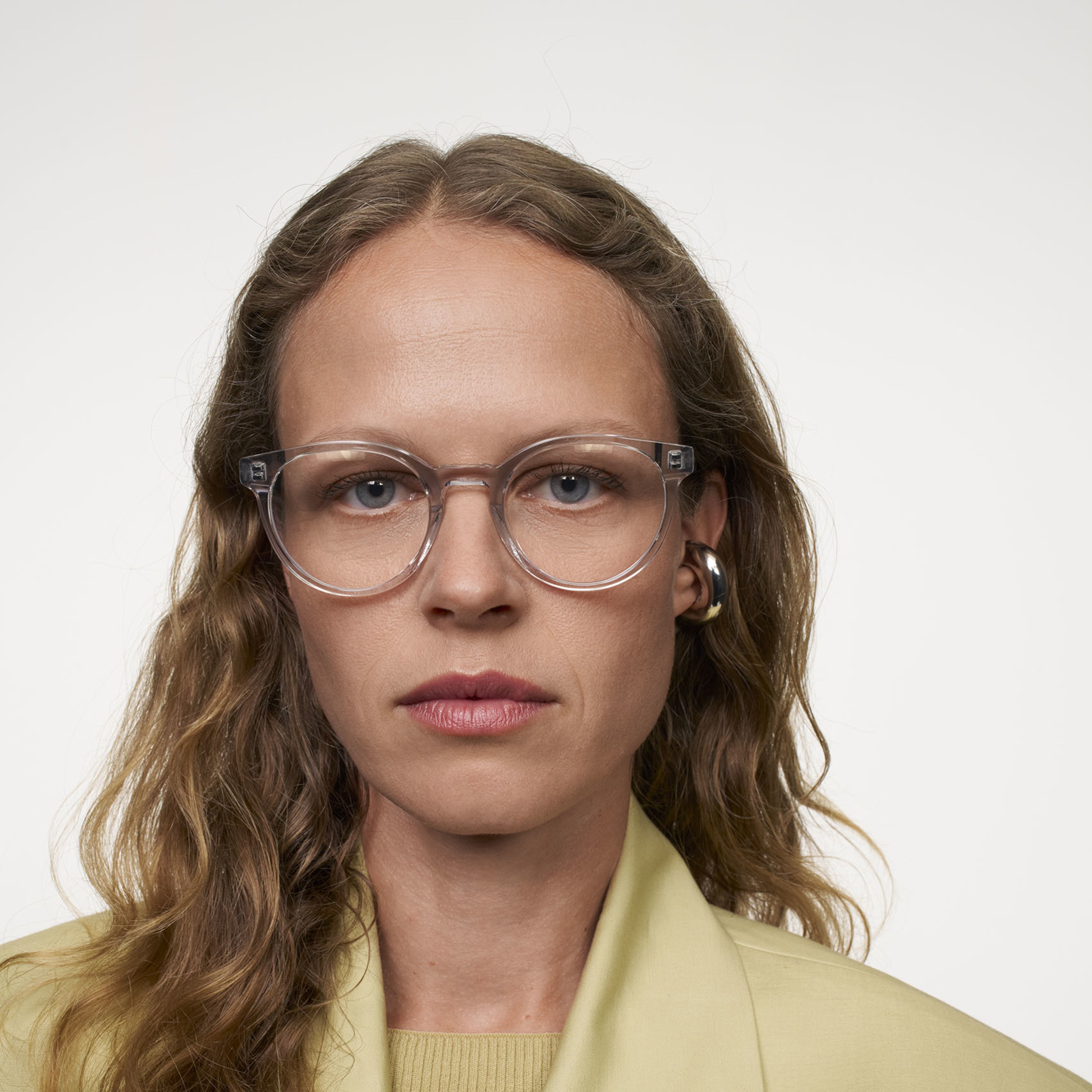Ace & Tate Glasses | Round Acetate in Clear, Grey