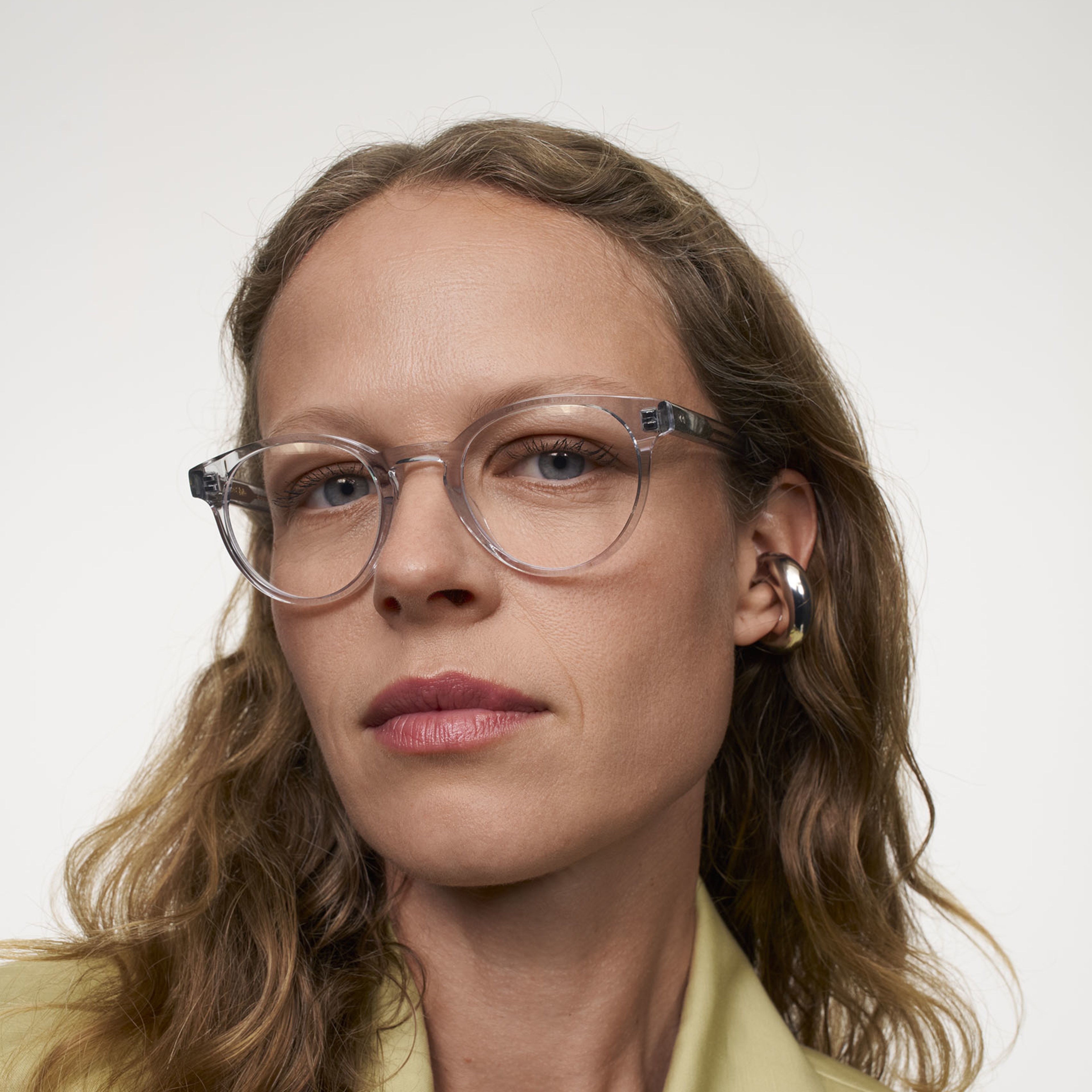 Ace & Tate Glasses | Round Acetate in Clear, Grey