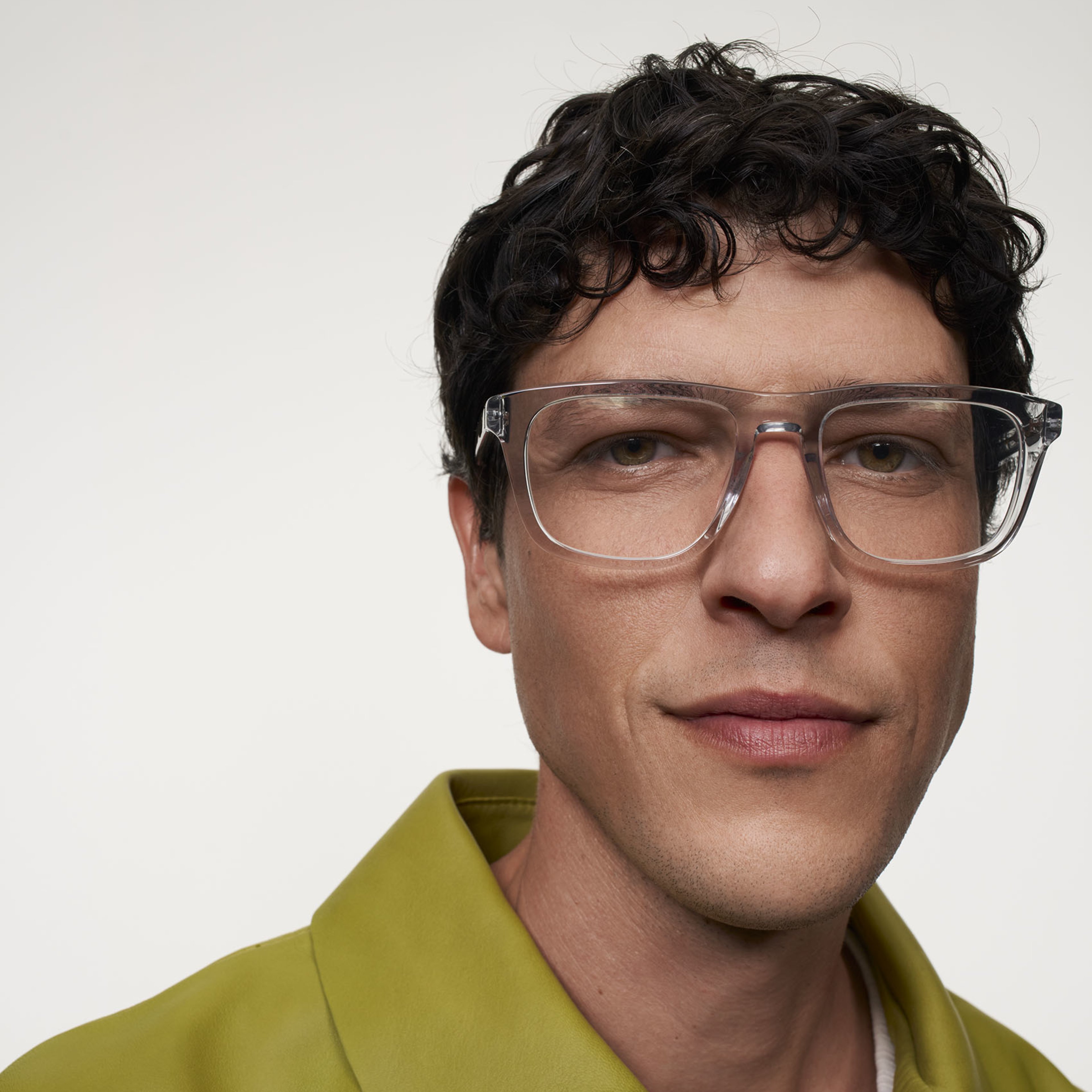 Ace & Tate Glasses | Rectangle Acetate in Clear, Grey