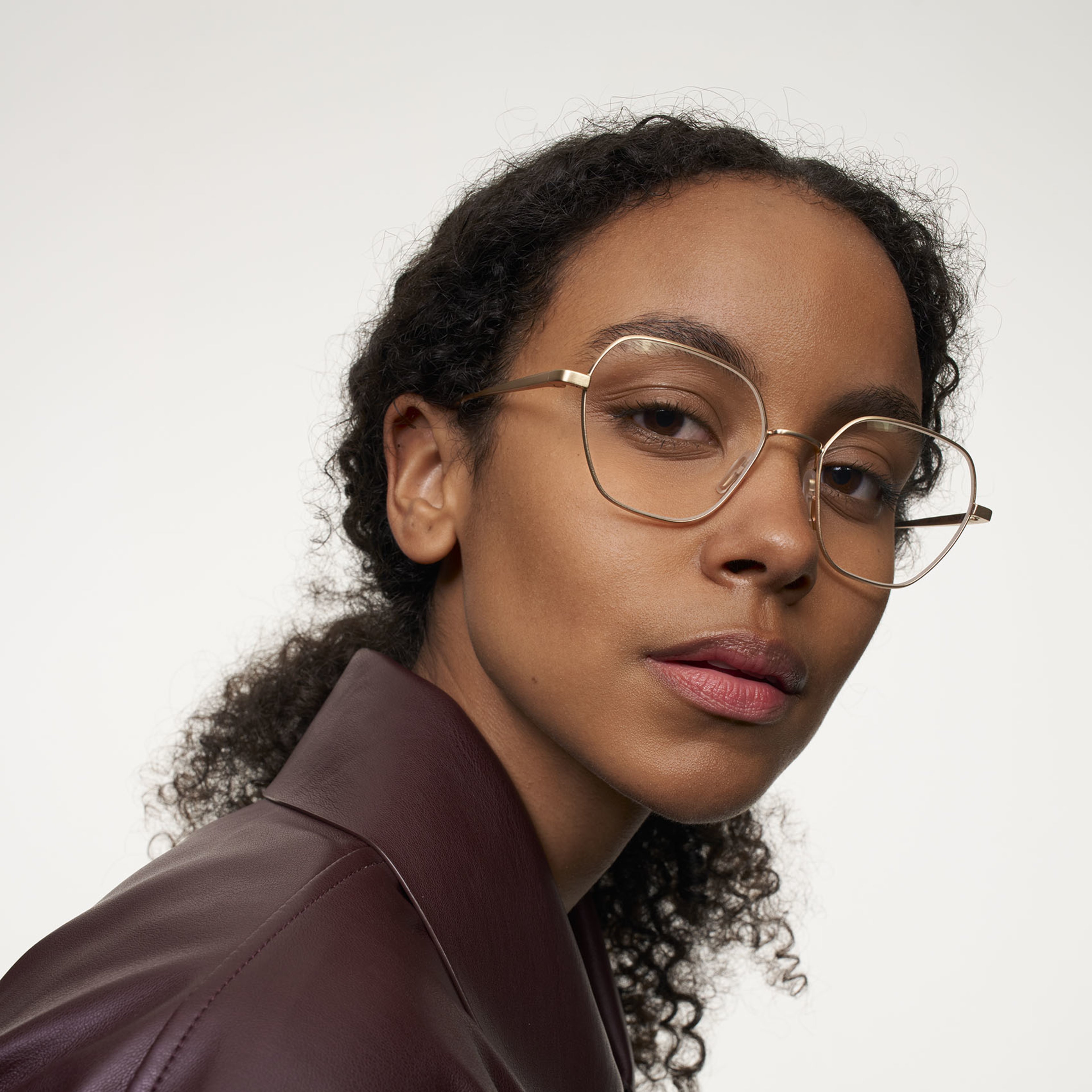 Ace & Tate Glasses | Hexagonal Metal in Gold