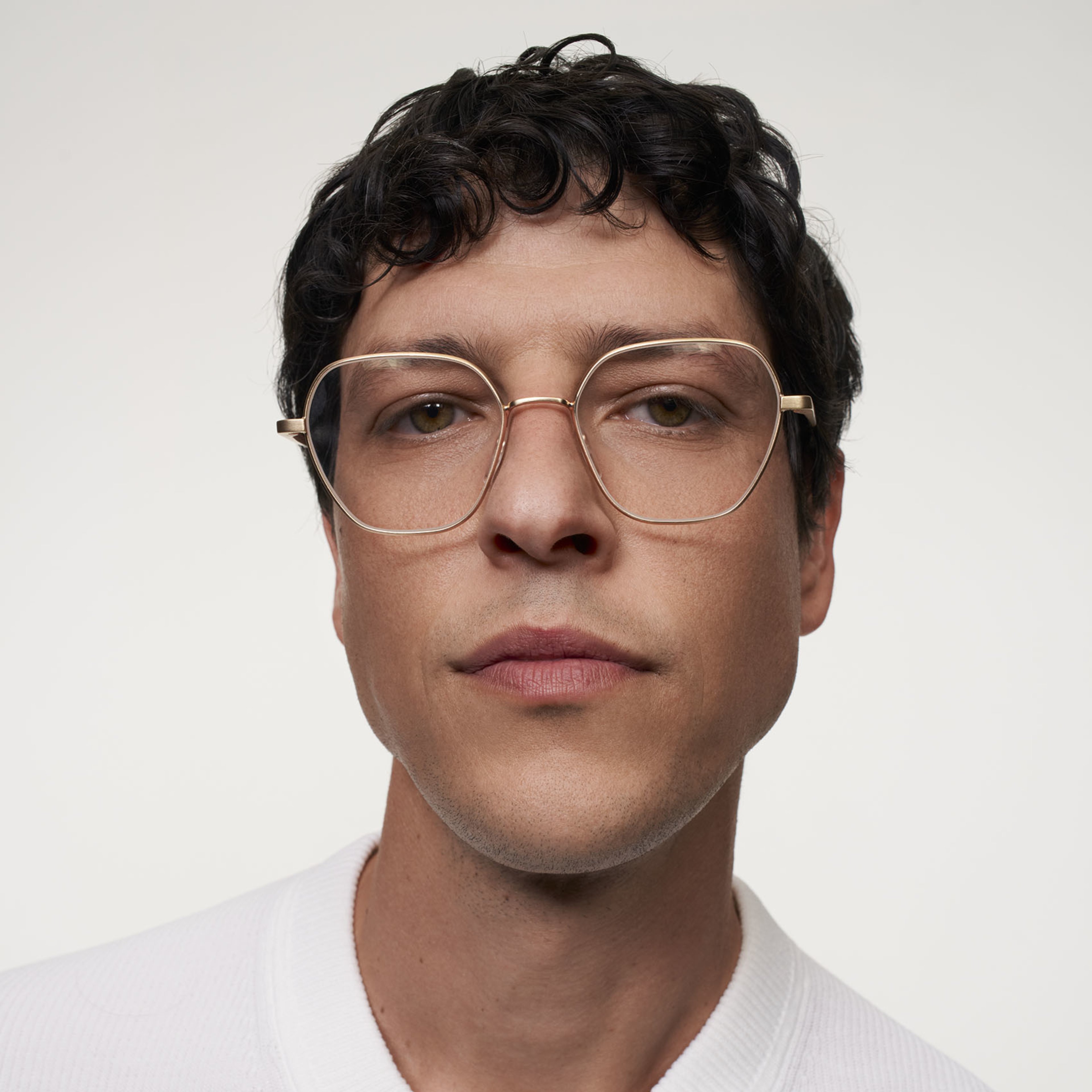 Ace & Tate Glasses | Hexagonal Metal in Gold