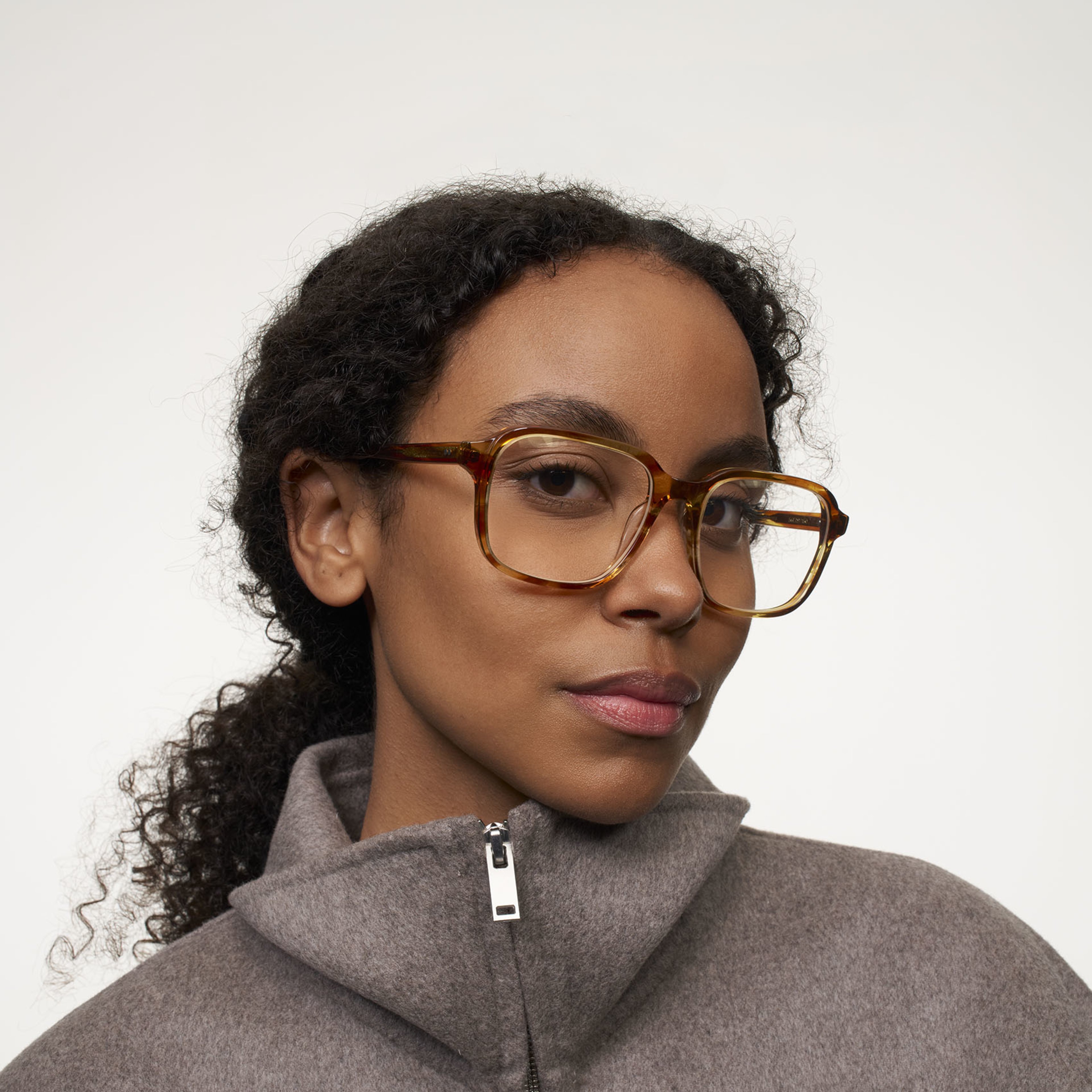Ace & Tate Optiques | Carrée Acétate in Marron, Orange