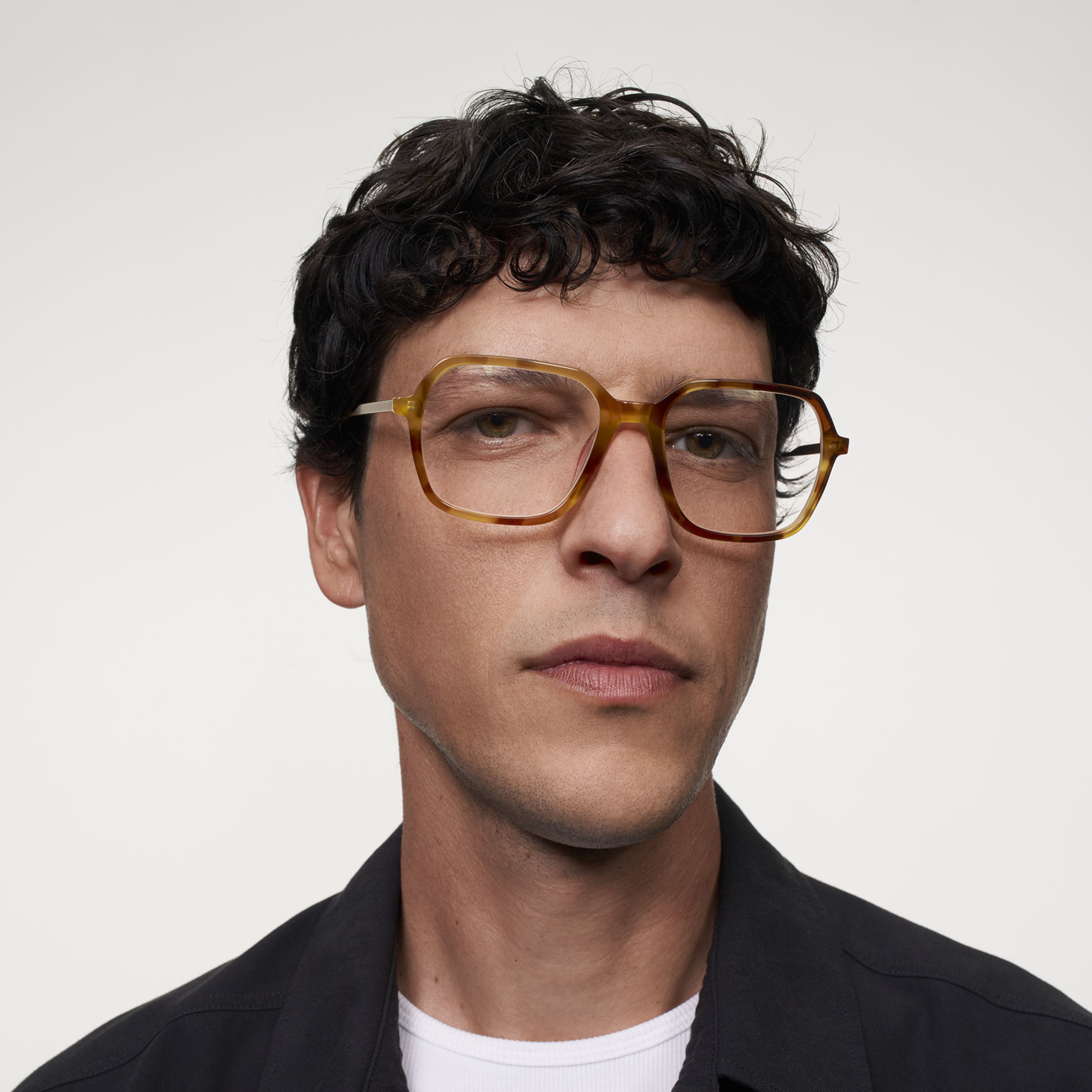 Ace & Tate Glasses | Square Combi in Beige, Brown, Yellow