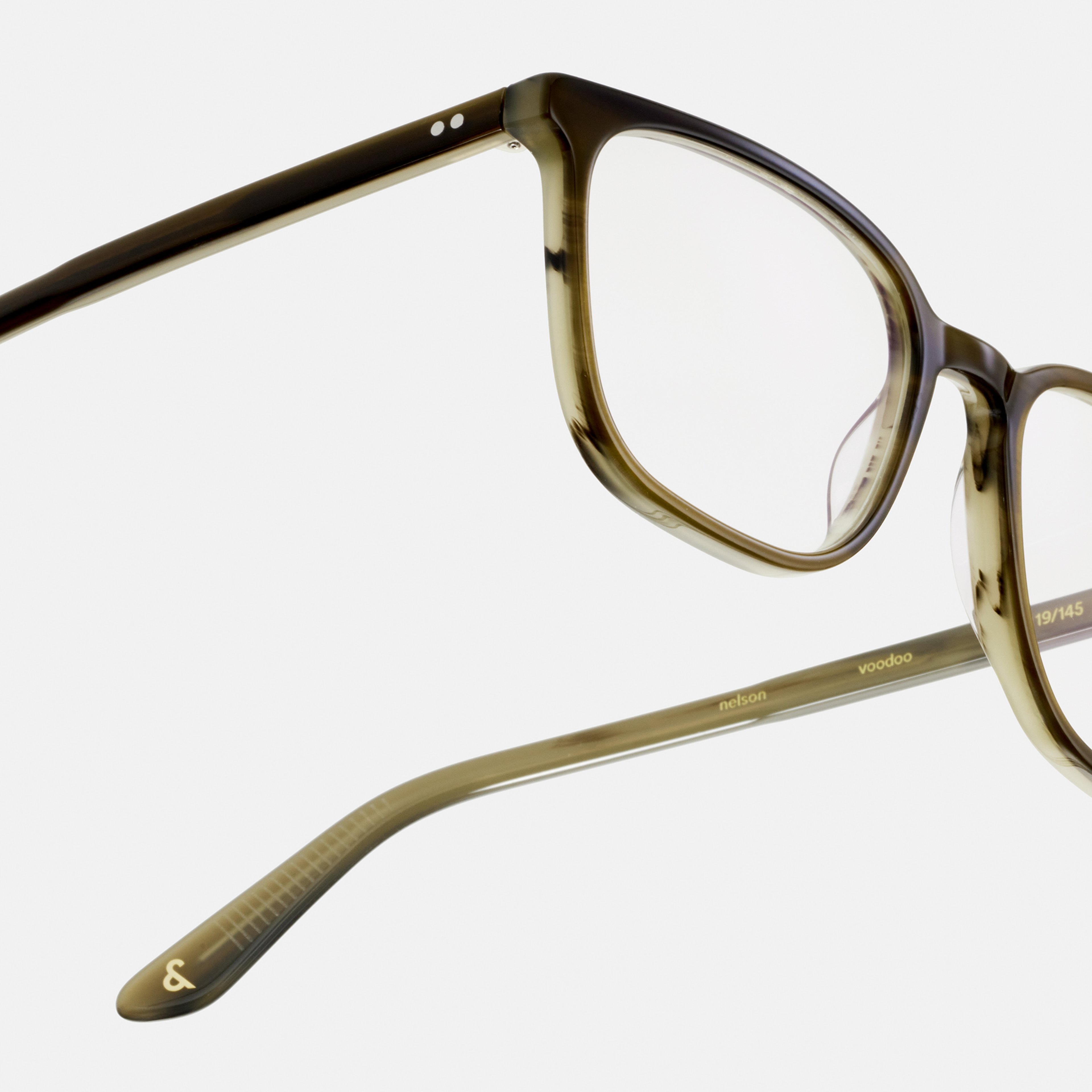 Ace & Tate Glasses | Rectangle Acetate in Green, Grey