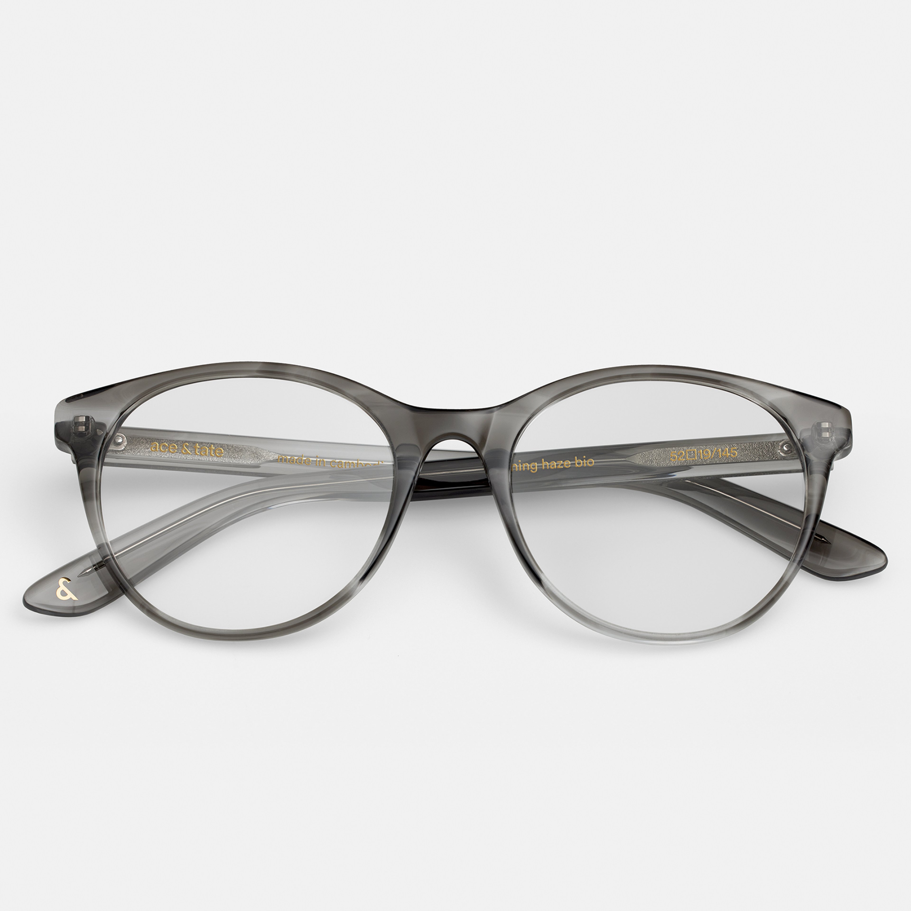 Ace & Tate Brillen | Oval Acetat in Transparent, Grau