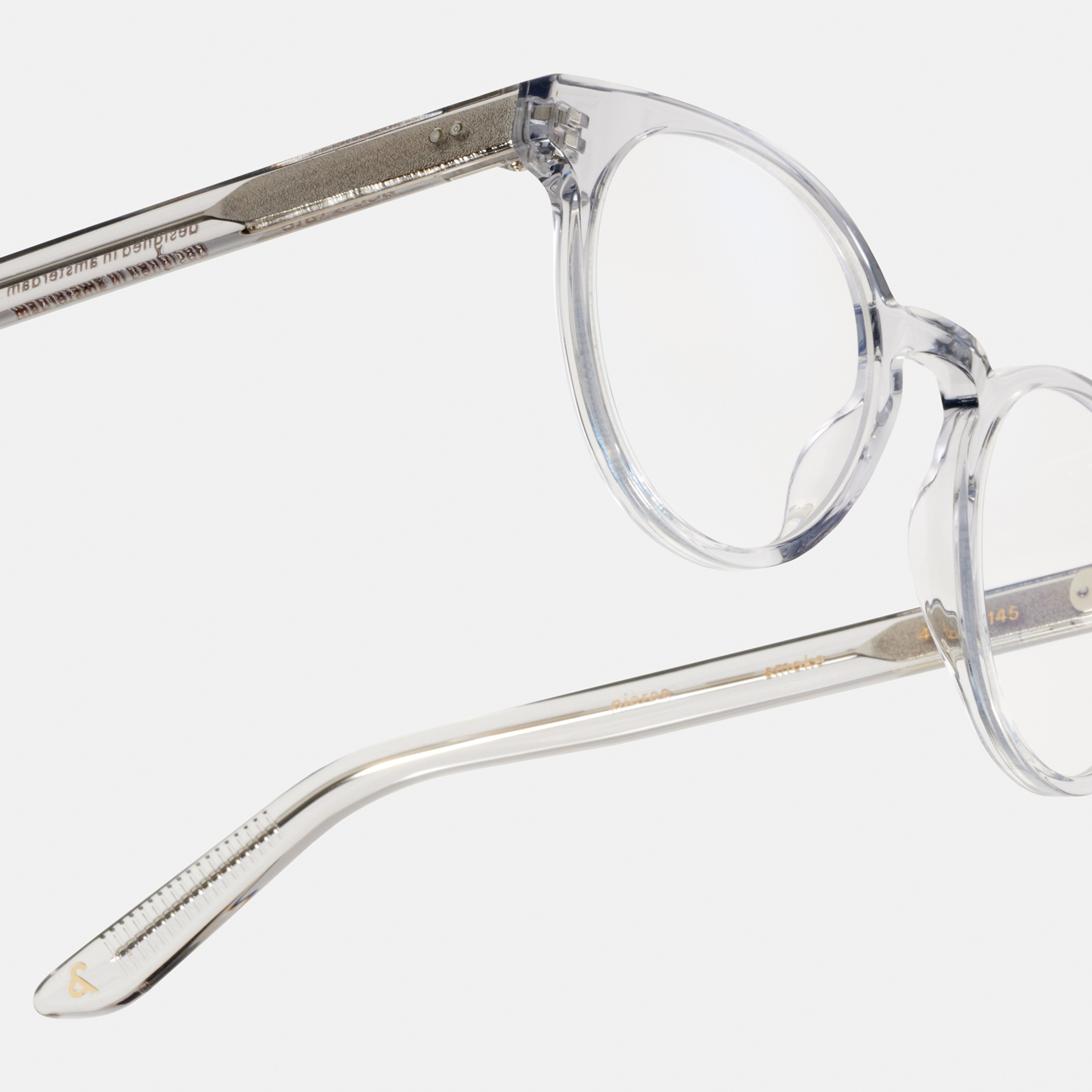 Ace & Tate Glasses | Round Acetate in Clear, Grey