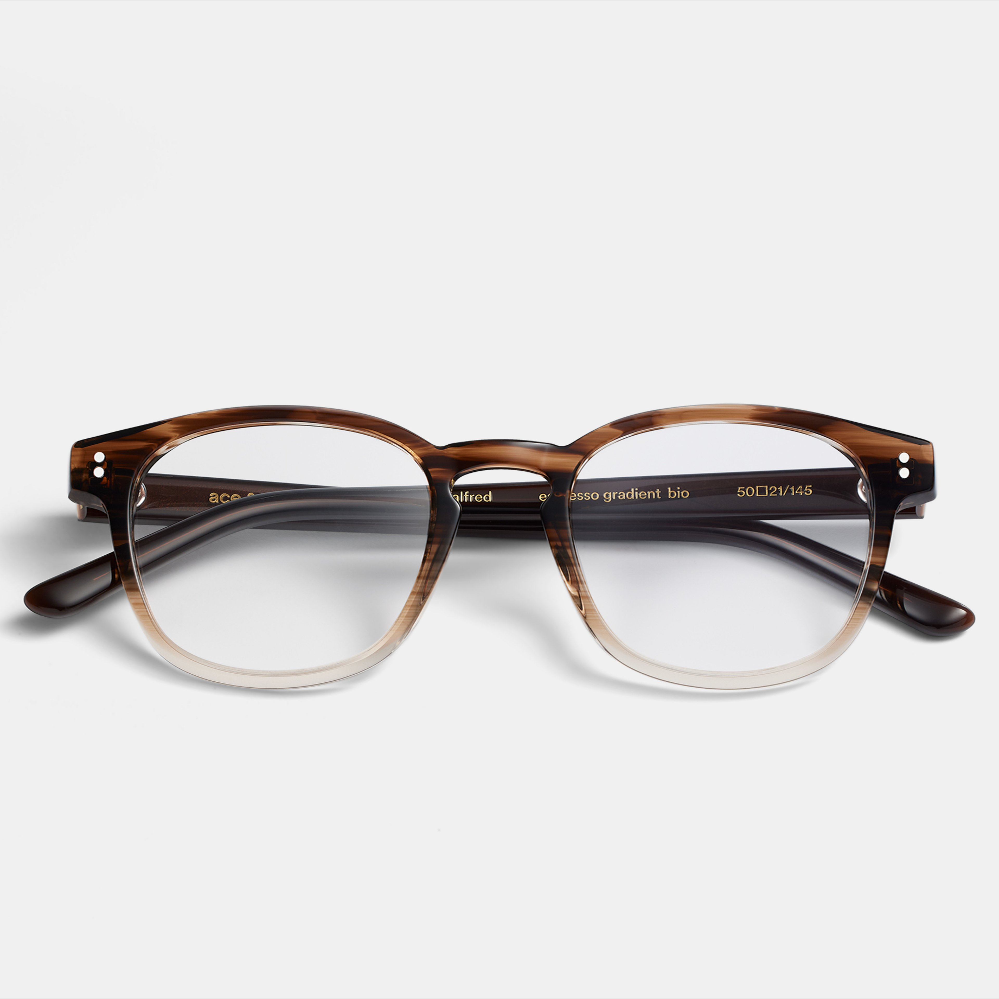 Ace & Tate Glasses | Square Acetate in Brown, Clear