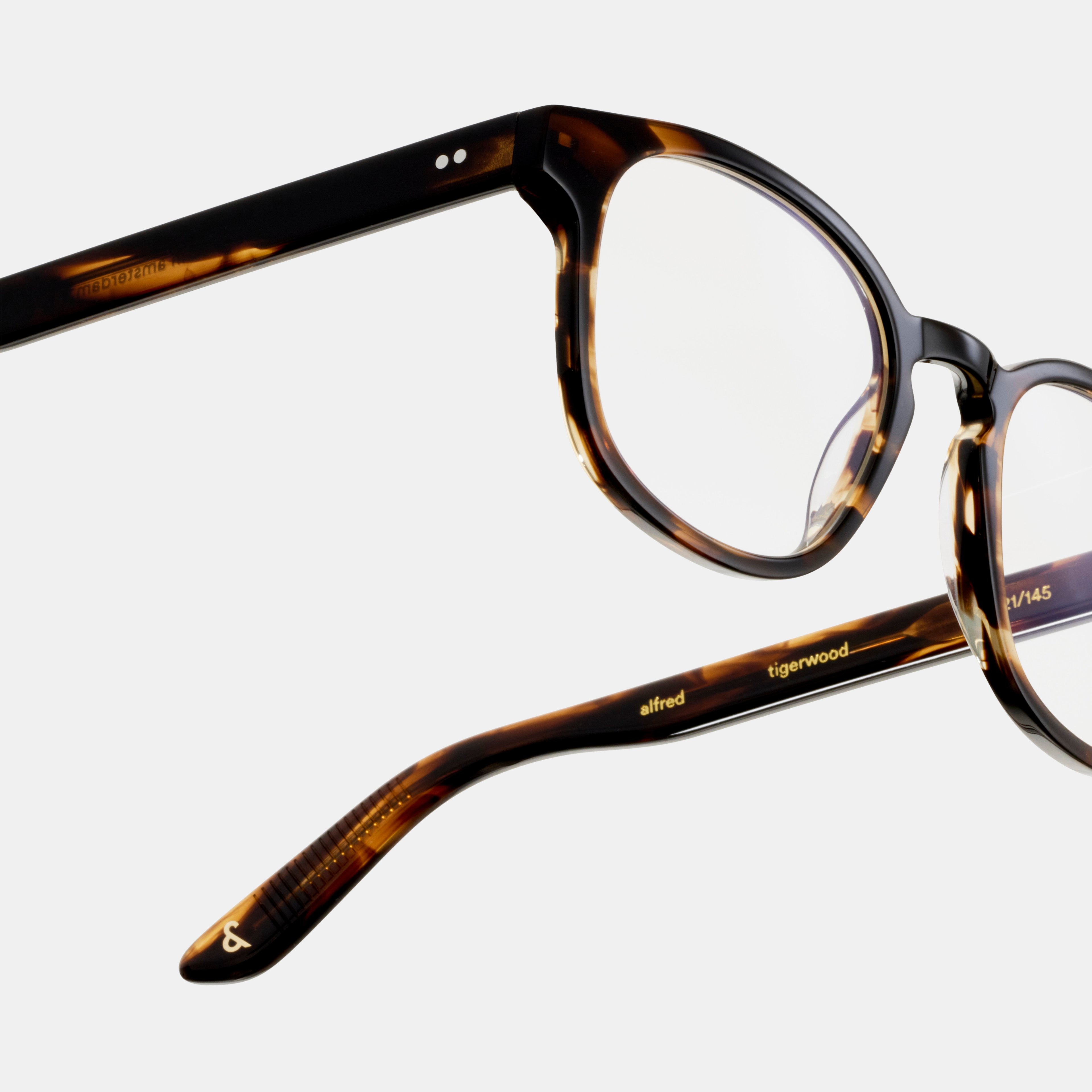 Ace & Tate Brillen | Quadratisch Acetat in Braun, Orange