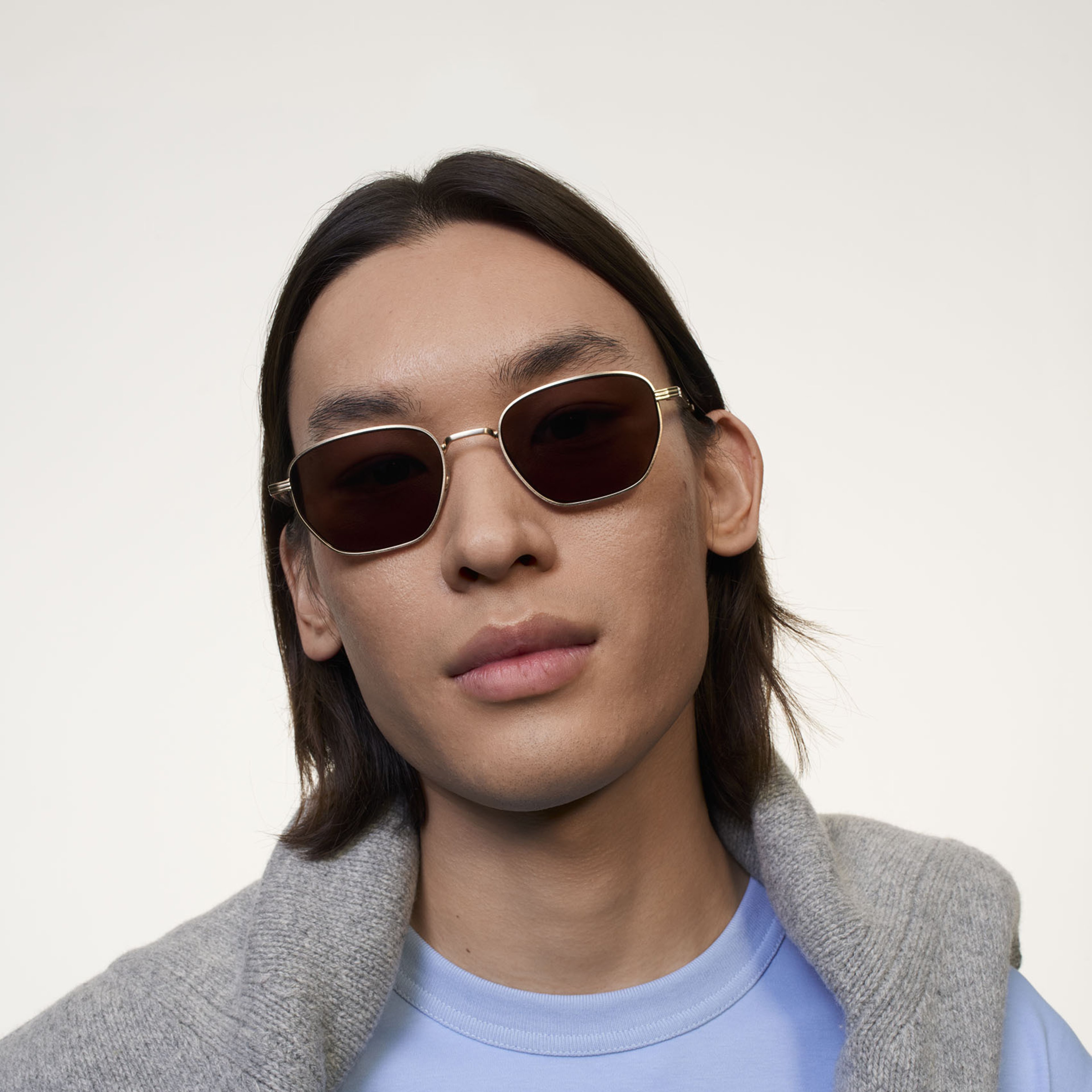 Ace & Tate Sunglasses | Hexagonal Metal in Gold