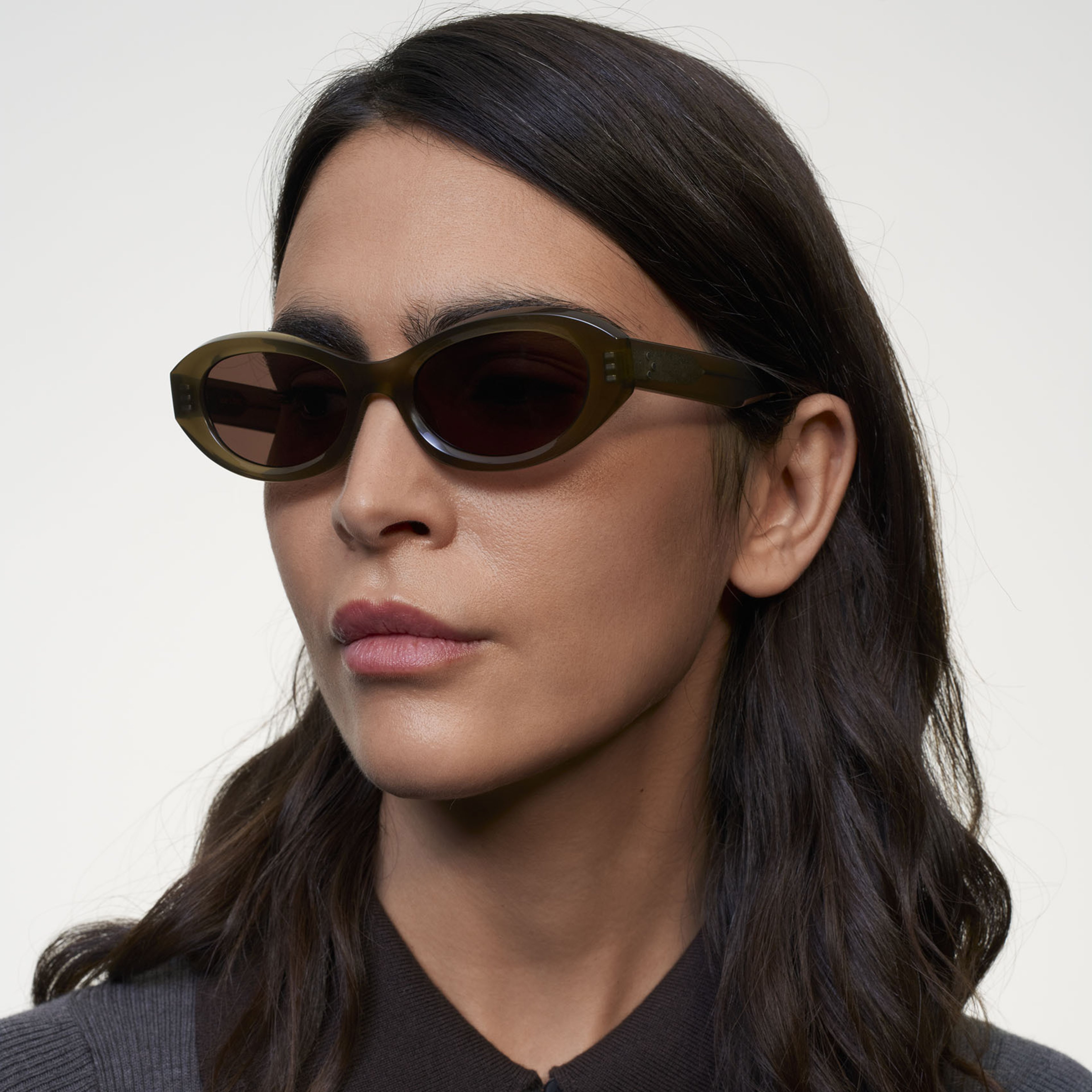 Ace & Tate Sunglasses | Oval Acetate in Green