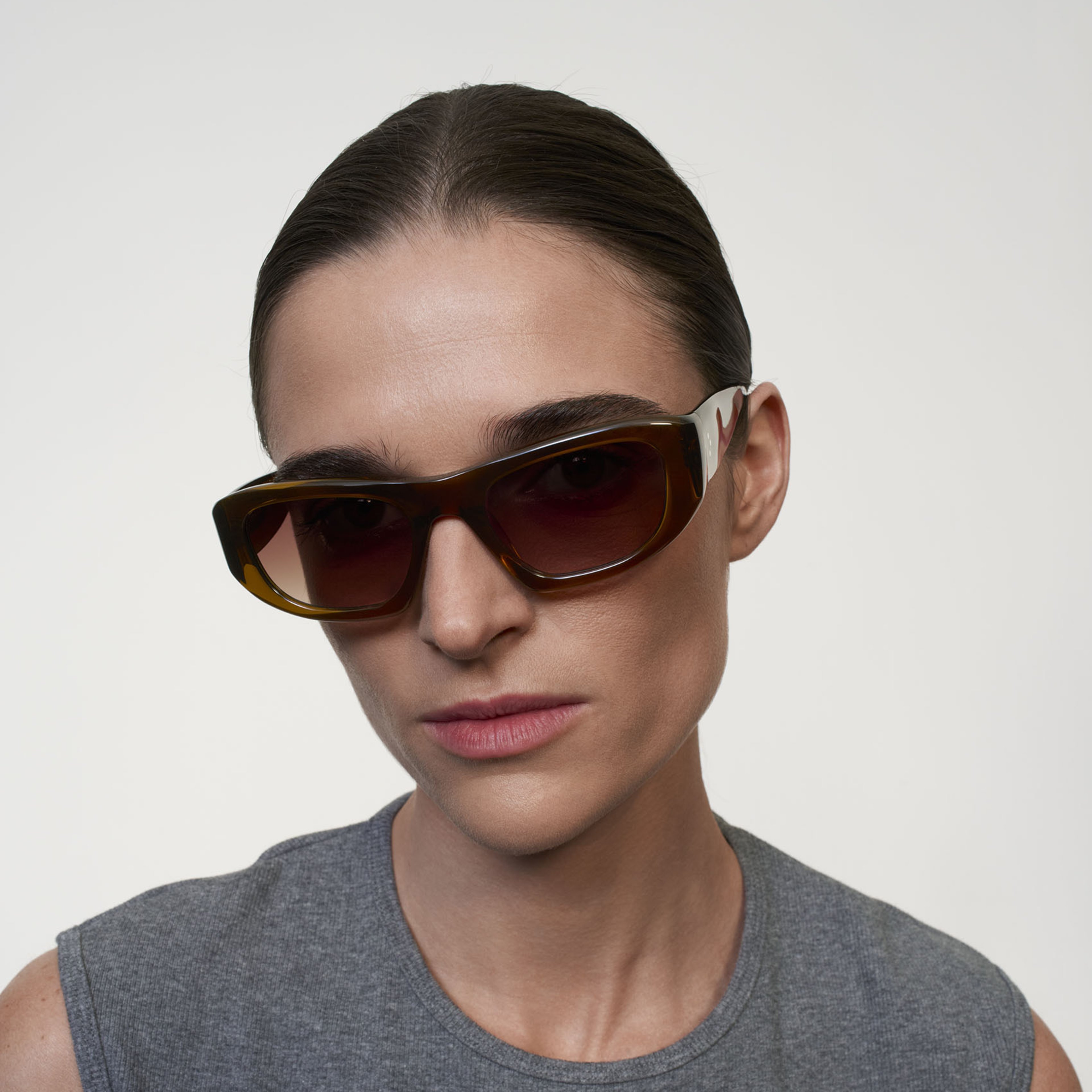Ace & Tate Sunglasses | Square Acetate in Brown