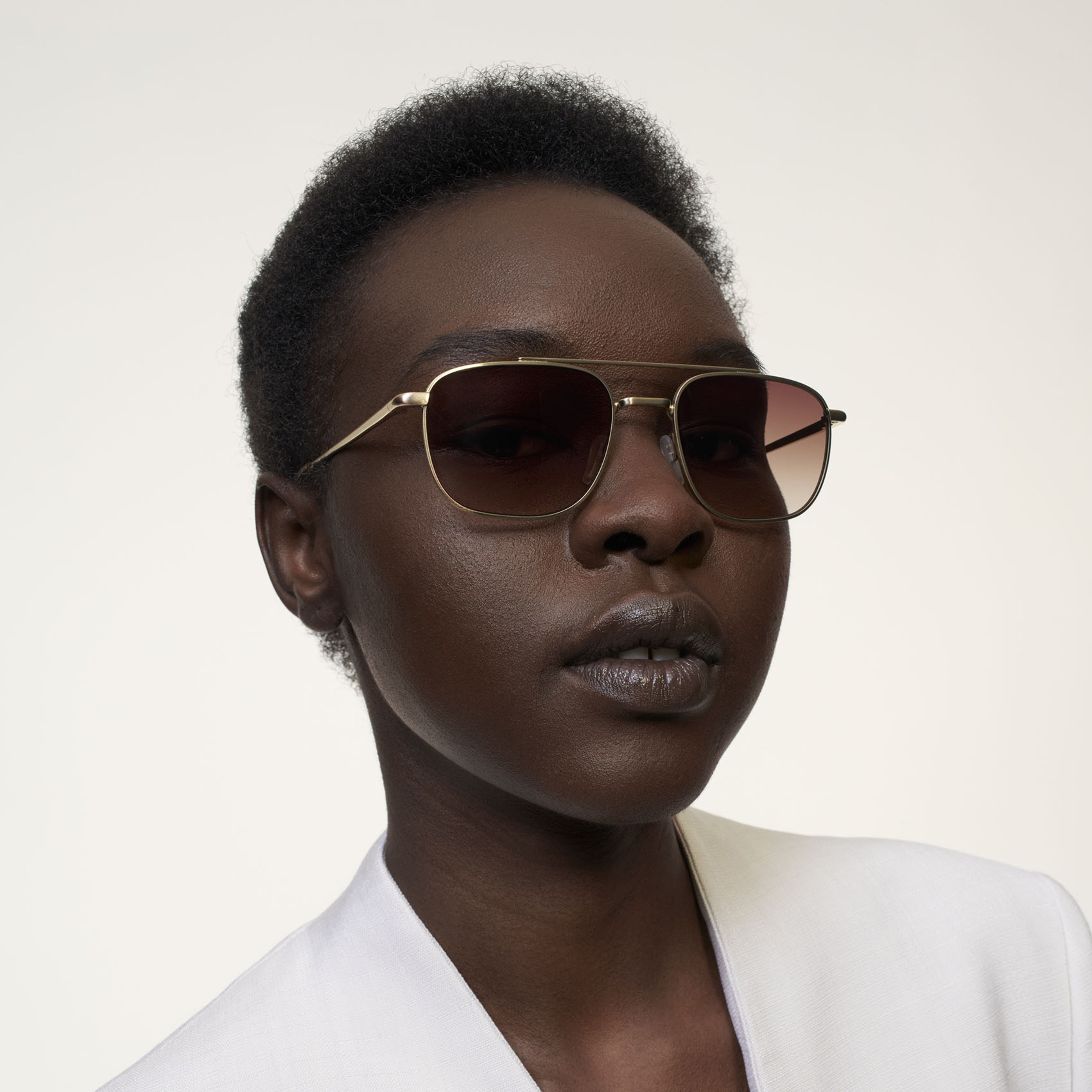 Ace & Tate Sunglasses | Square Metal in Gold