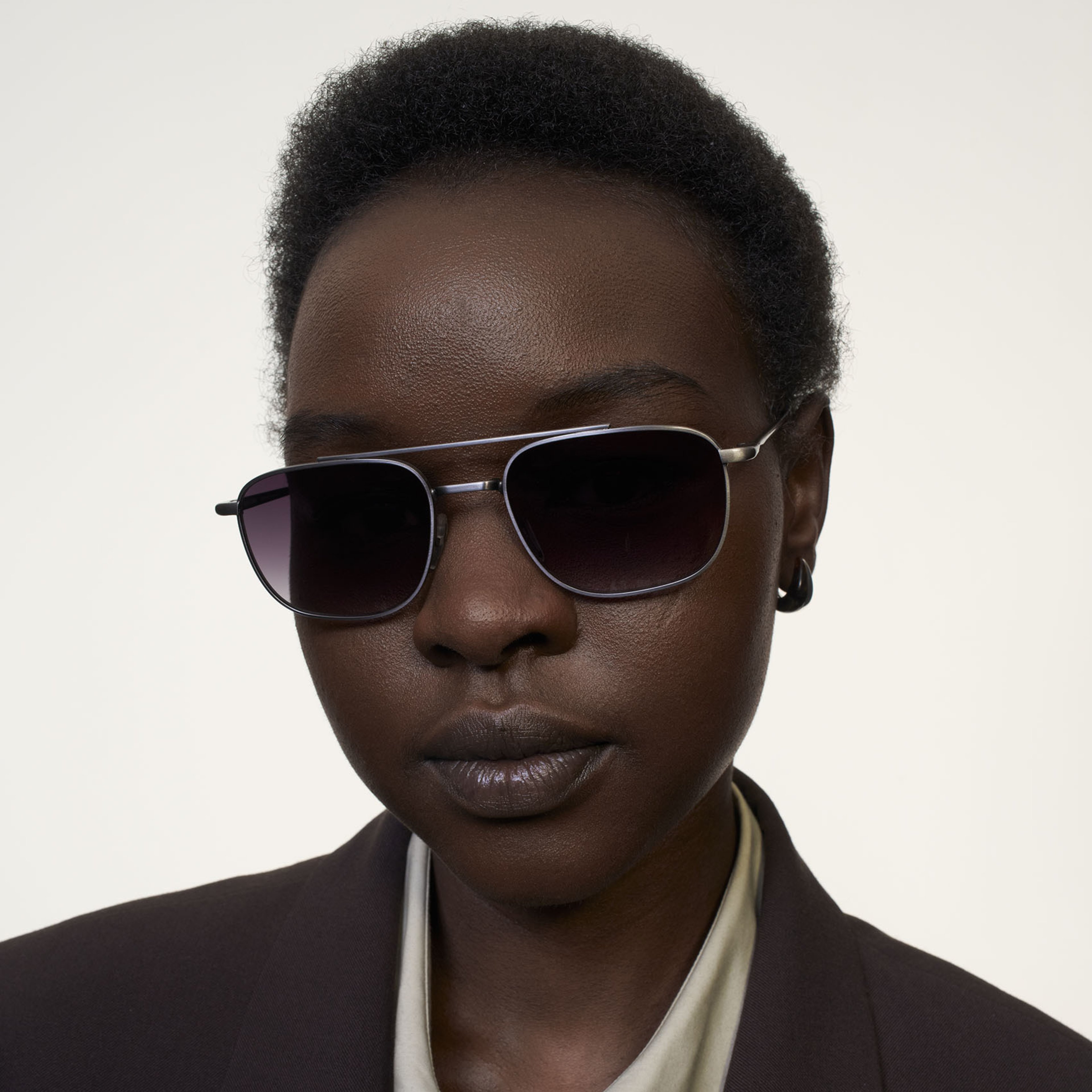 Ace & Tate Sunglasses | Square Metal in Grey